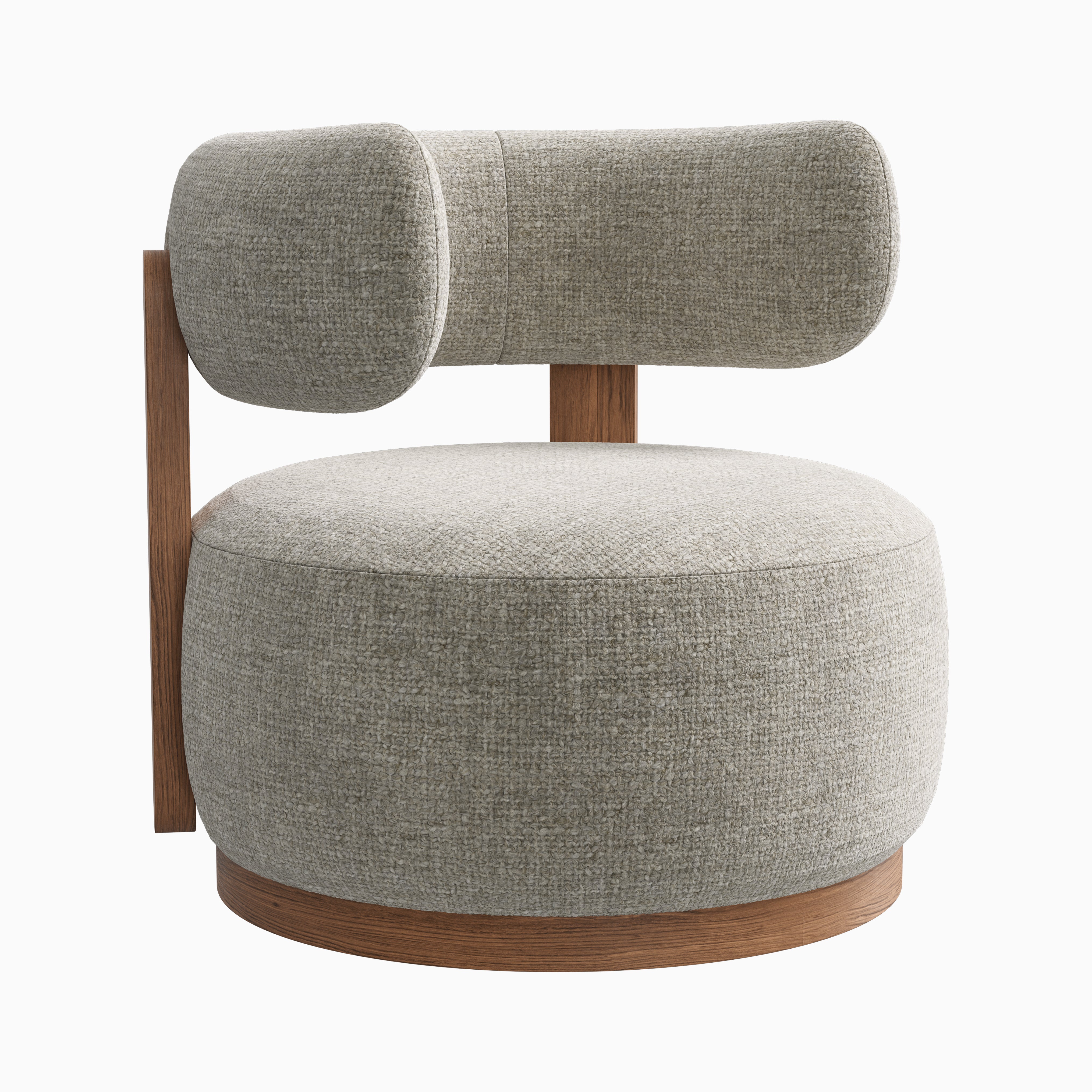Leandro Swivel Chair in Matte/Bone