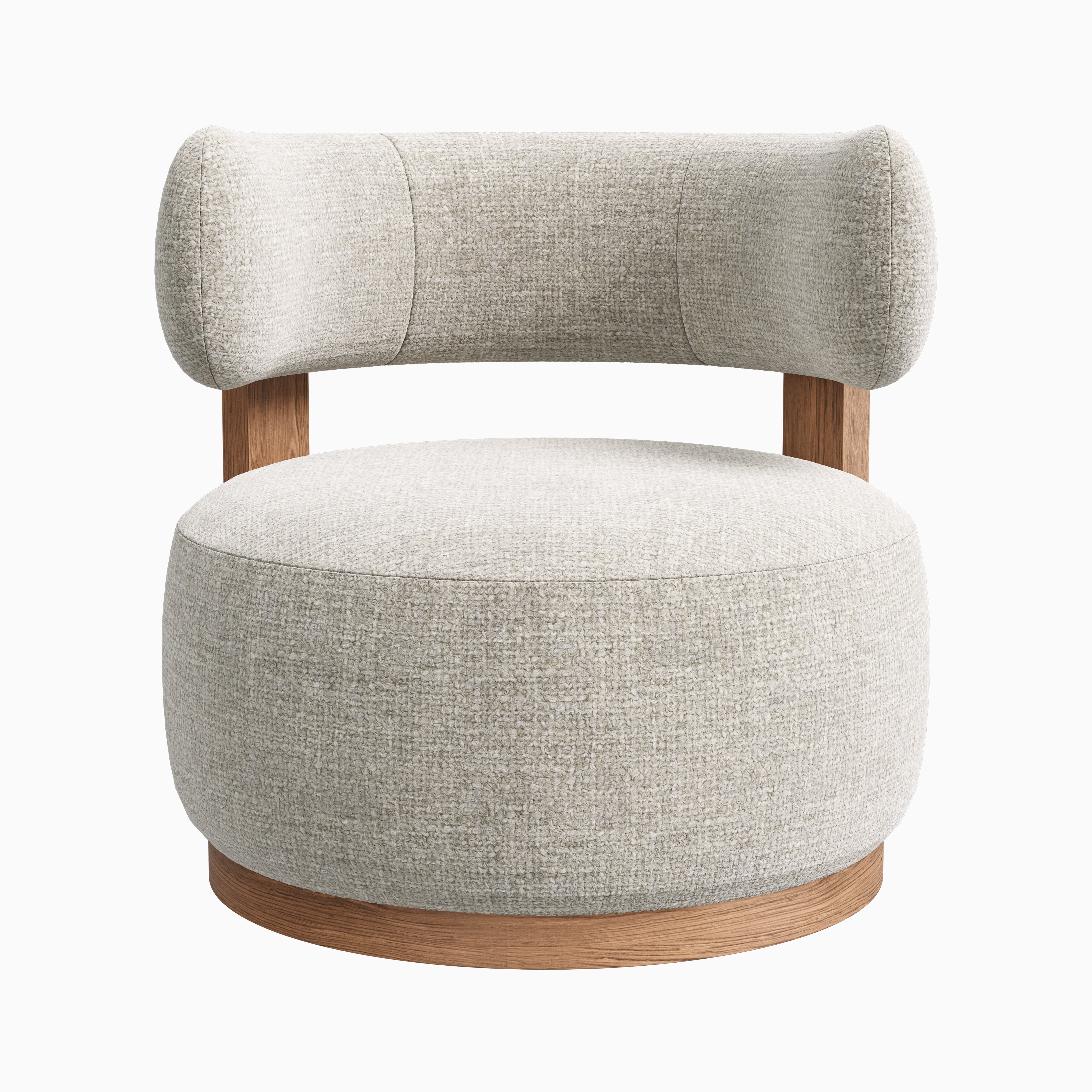 Leandro Swivel Chair in Matte/Bone