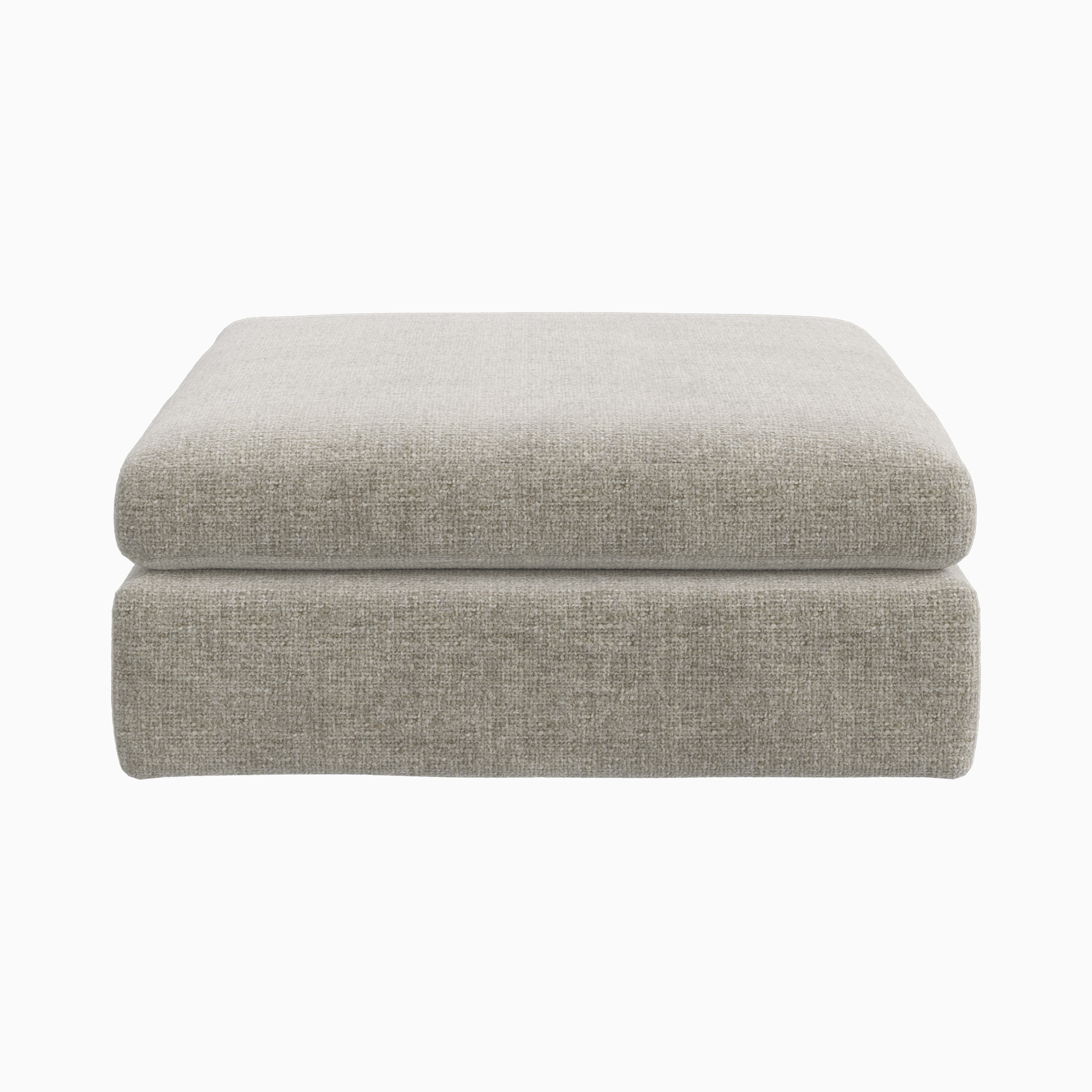 Aleric Ottoman in Bone, Small