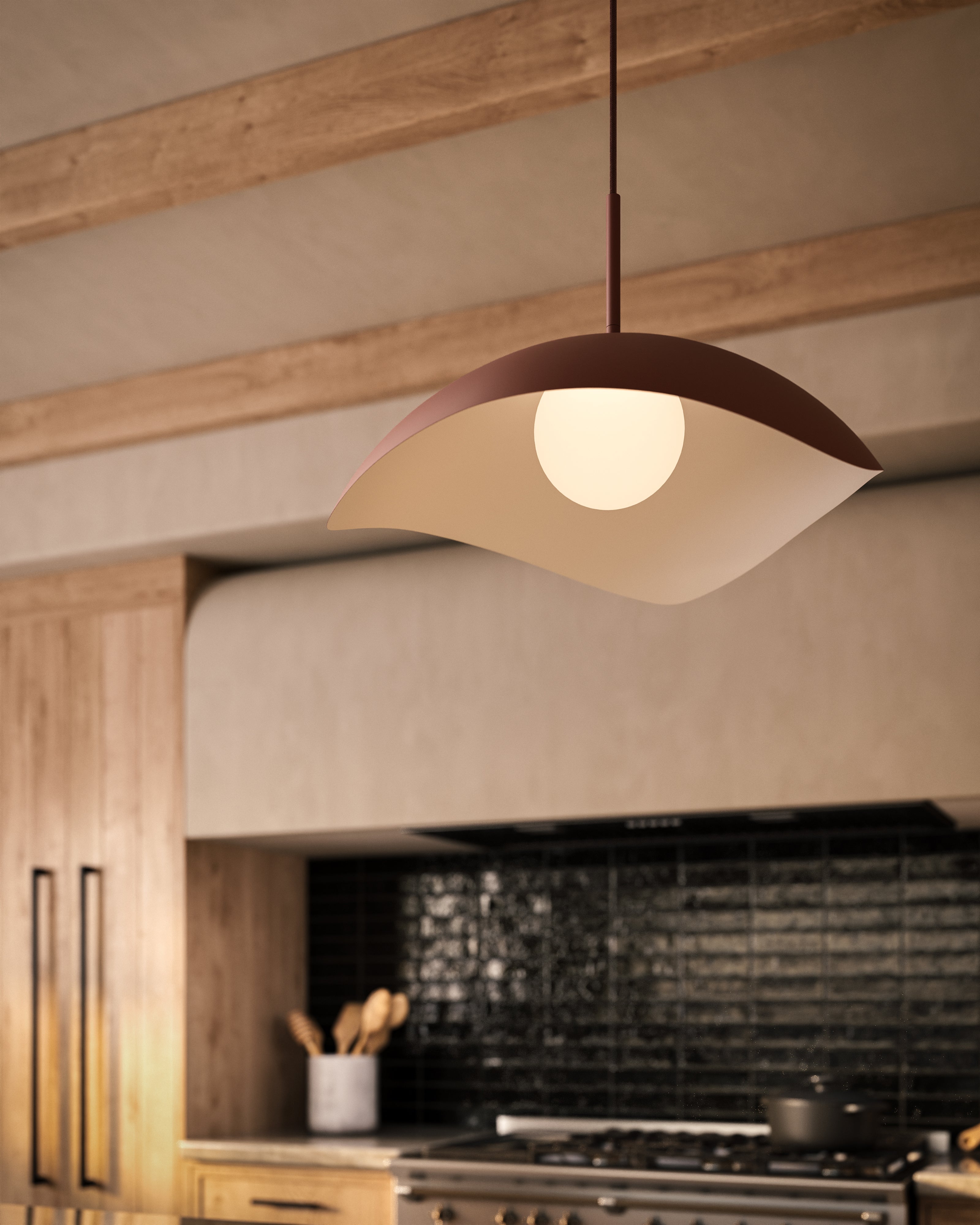 Aveline 22" Socket Pendant in Burgundy