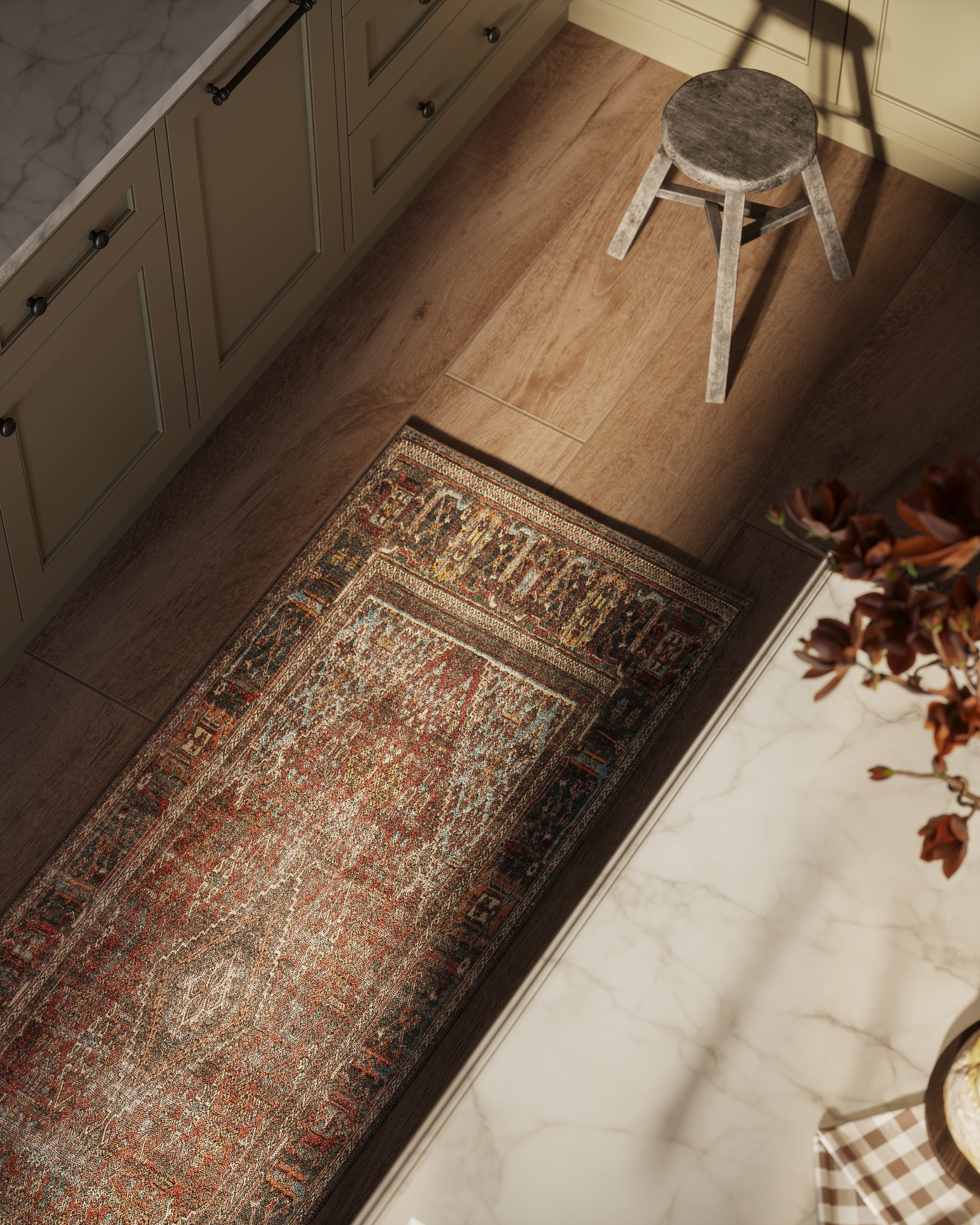 Pascal Rug in Burgundy / Graphite