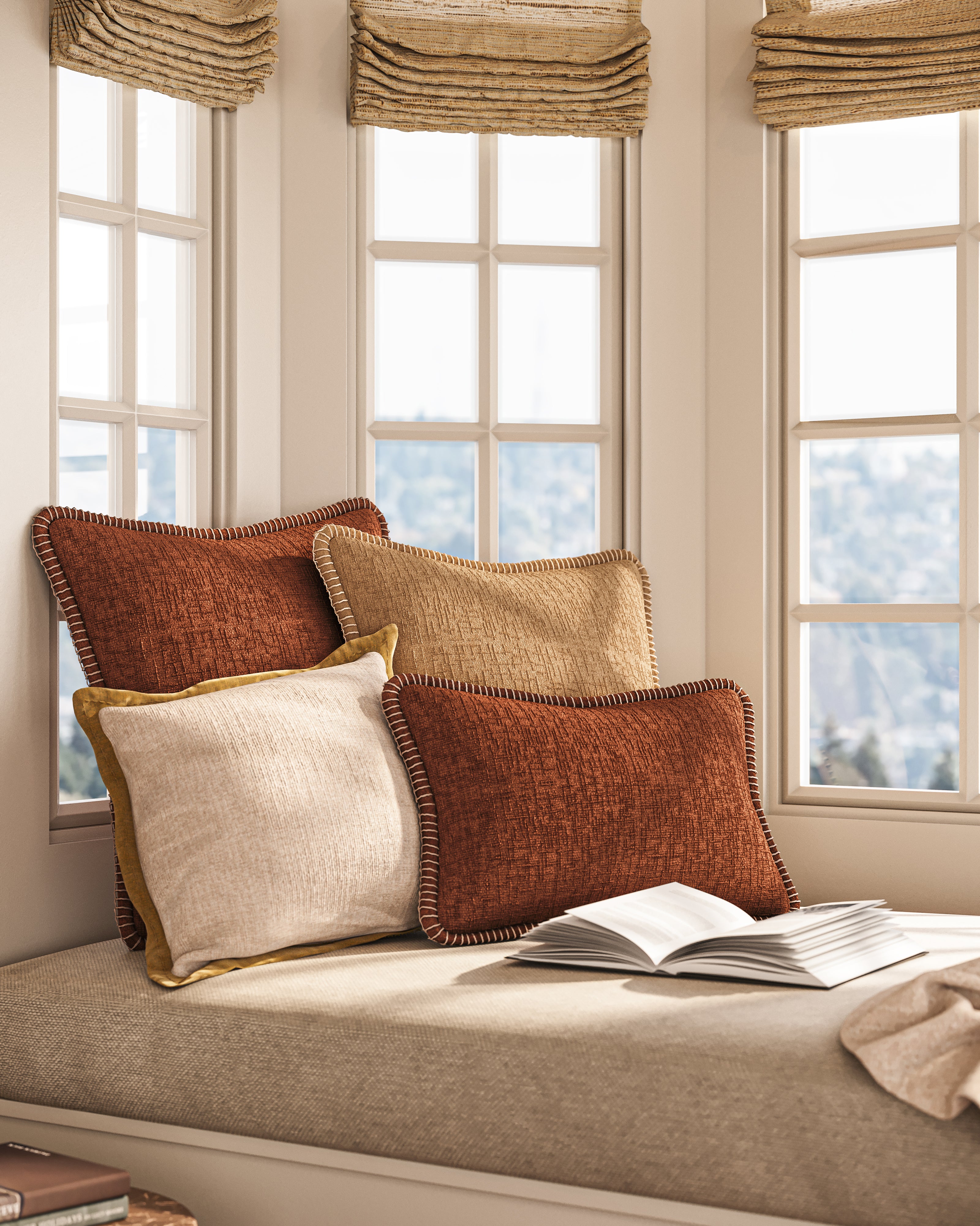 Merelle 22" x 22" Down Pillow in Terracotta