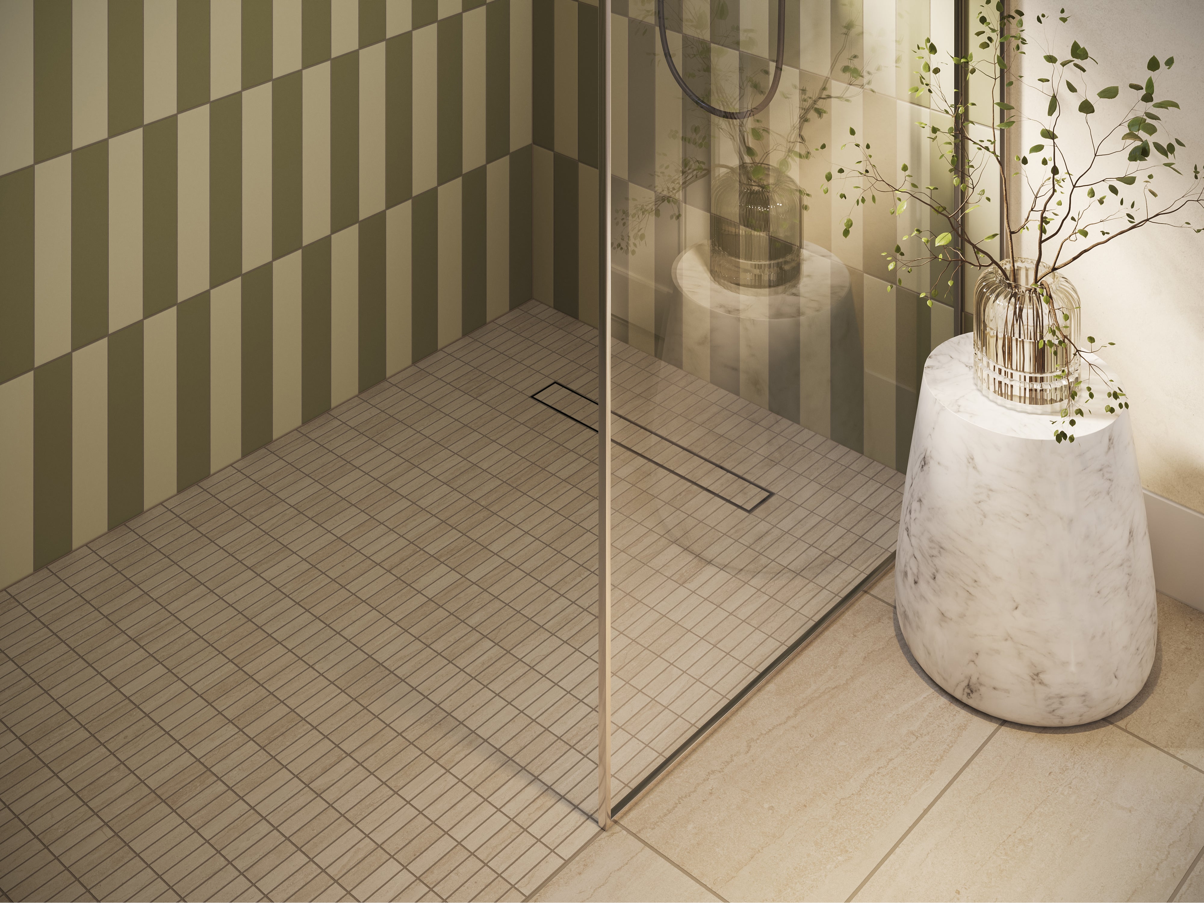Tatum 1x3 Matte Porcelain Mosaic Tile in Vein-Cut Sand
