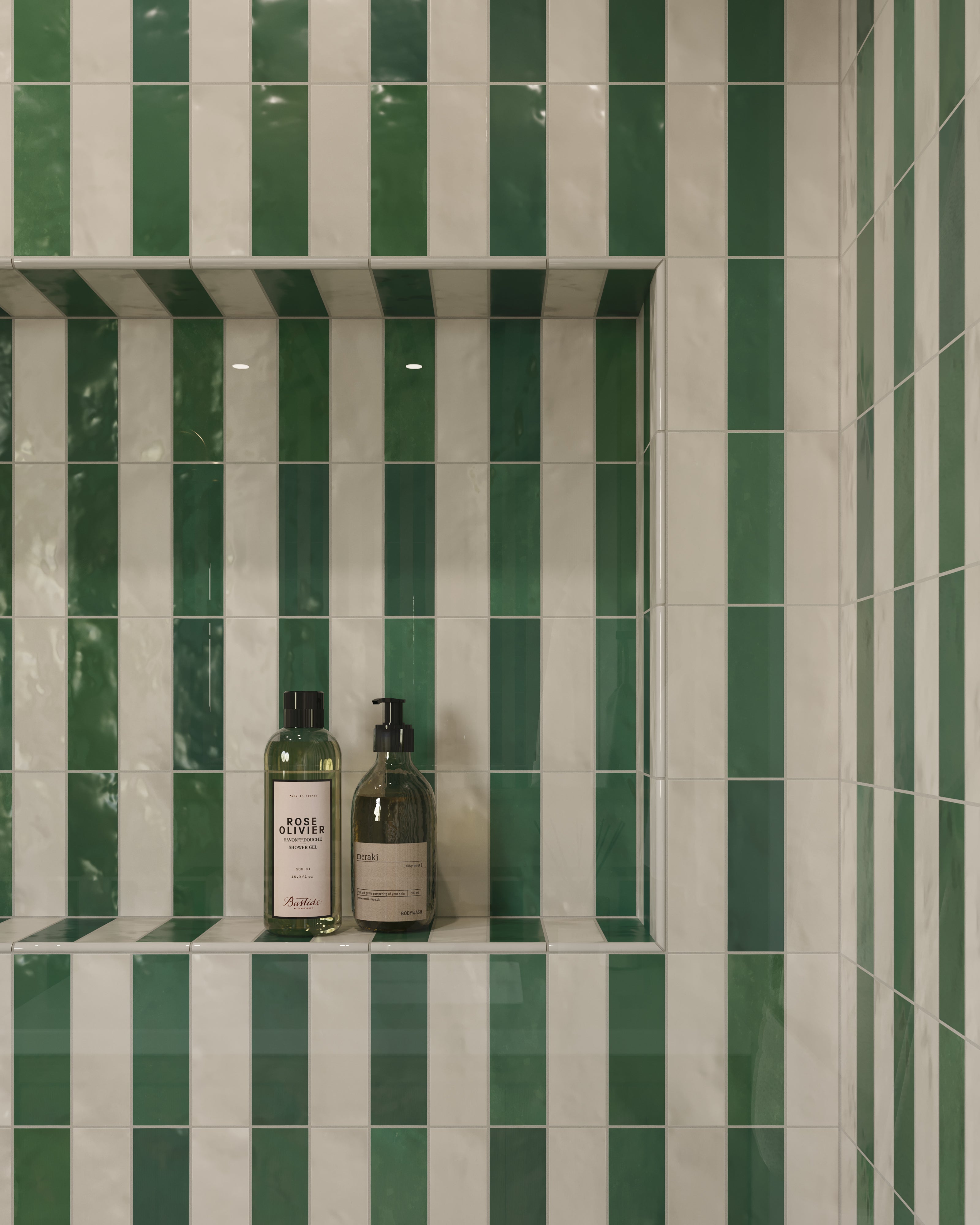 Jojo 2x6 Glossy Ceramic Tile in Forest