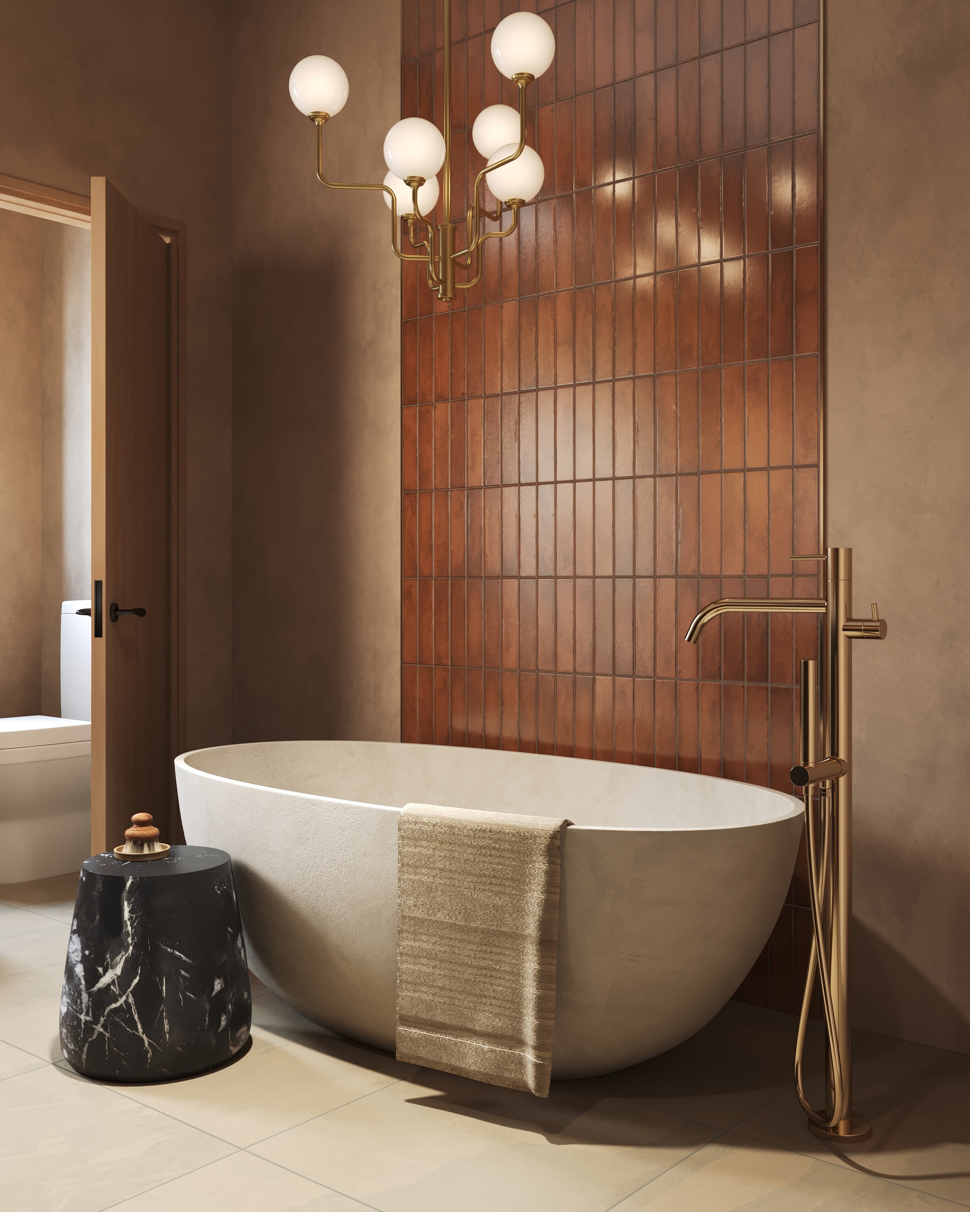 Mara 2x10 Glossy Ceramic Tile in Cinnamon