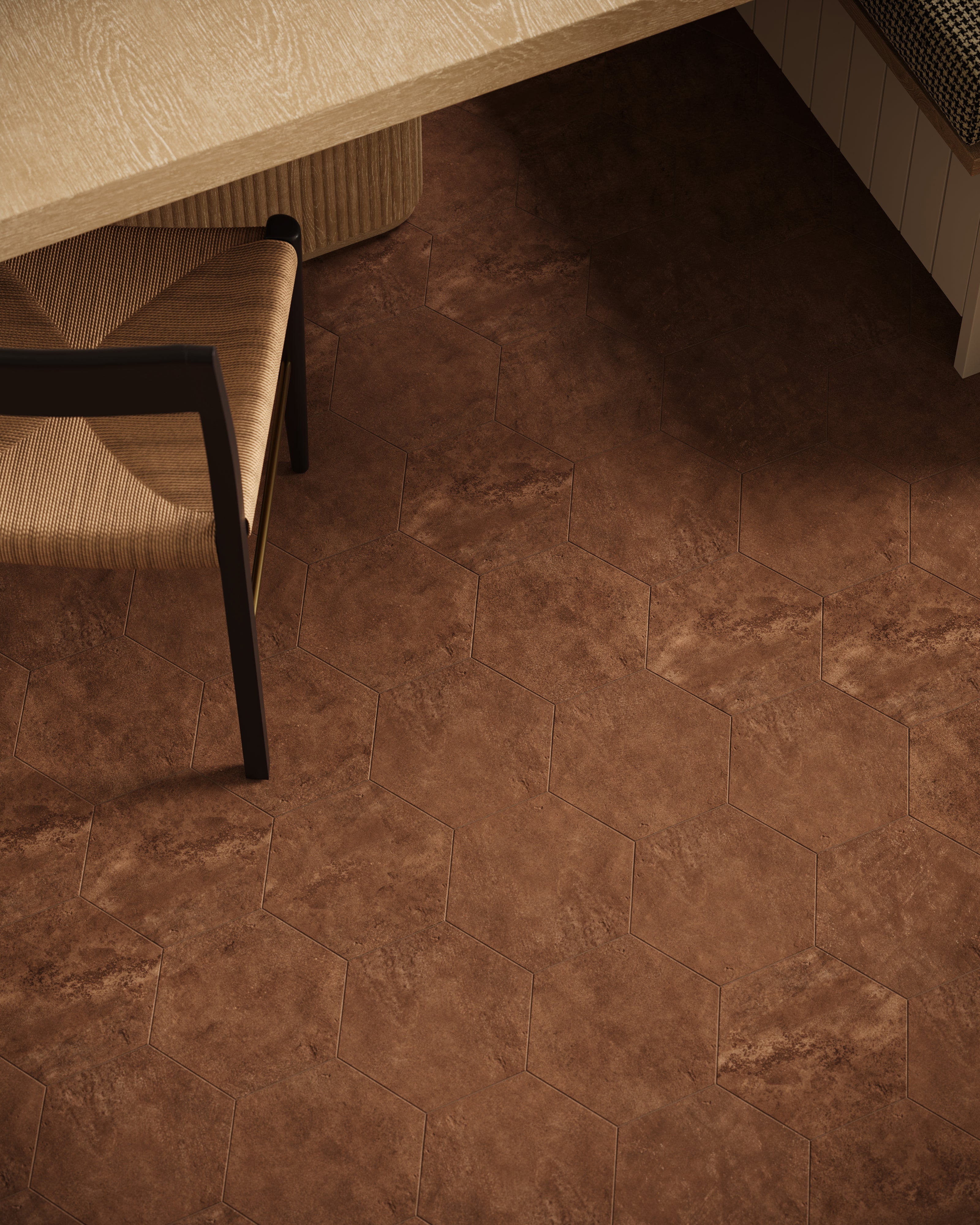 Kai 10 x 10 Matte Porcelain Hexagon Tile in Terracotta