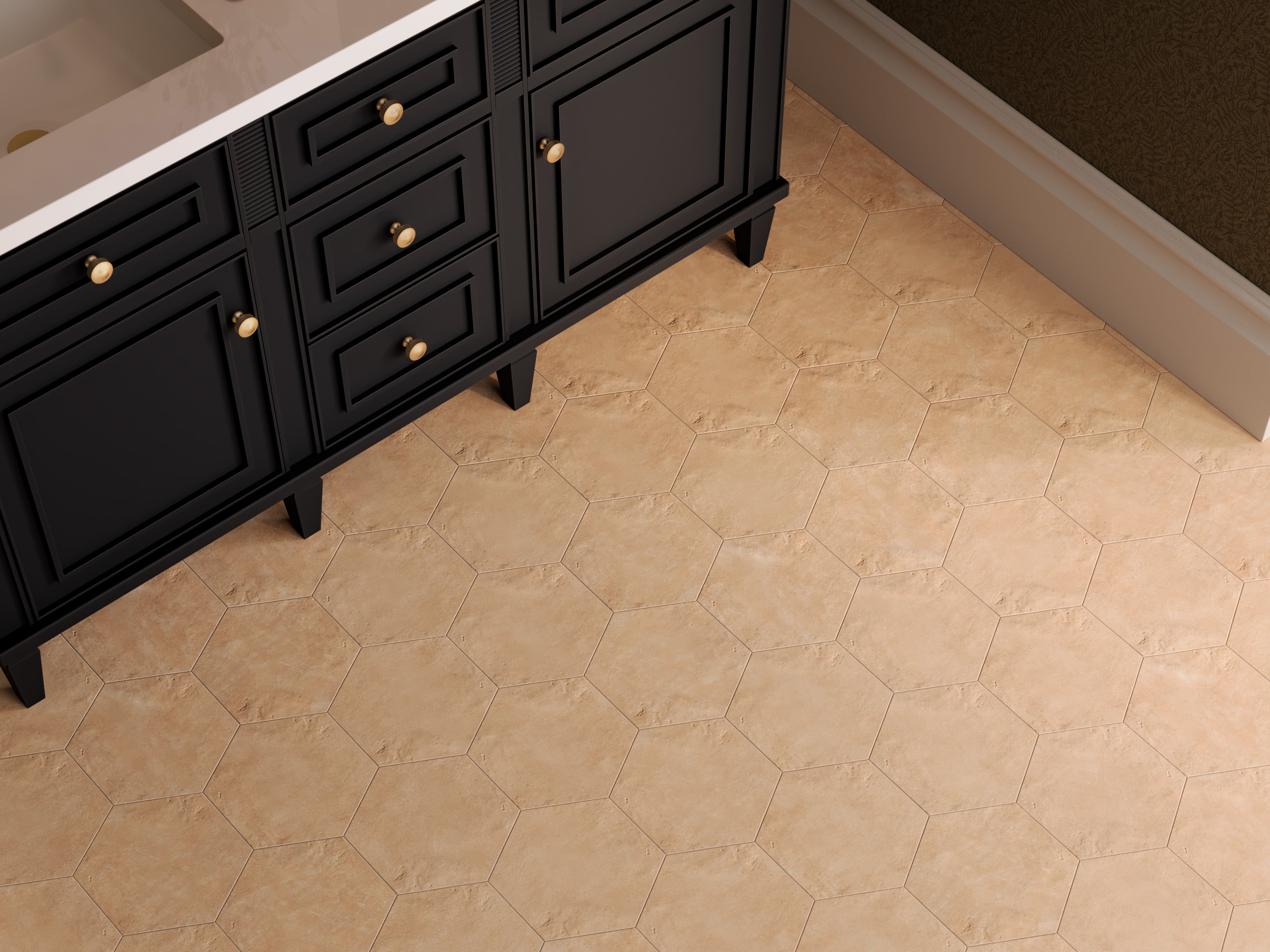 Kai 10x10 Matte Porcelain Hexagon Tile in Buttercup