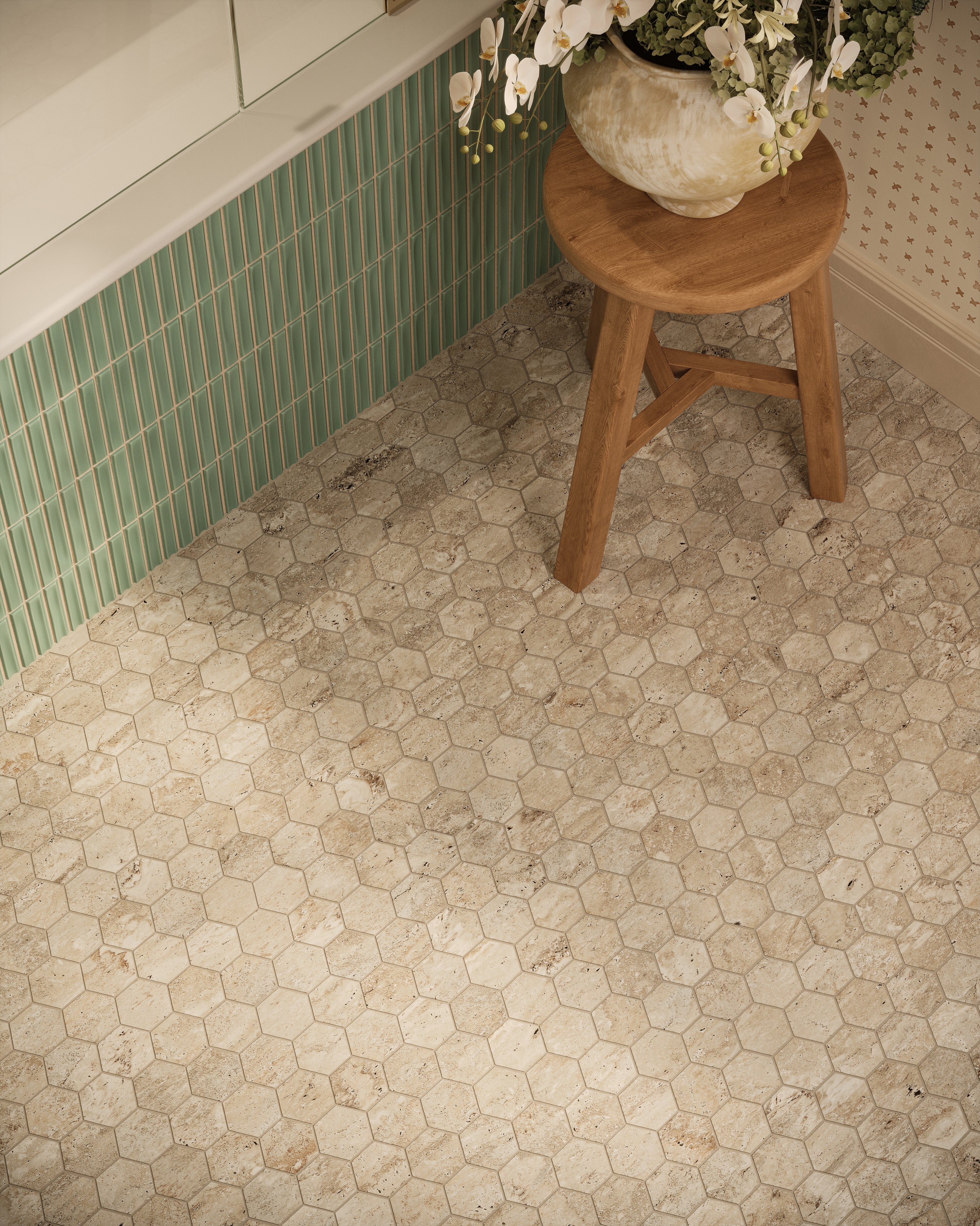 Marlow 3x3 Matte Porcelain Hexagon Mosaic Tile in Silver