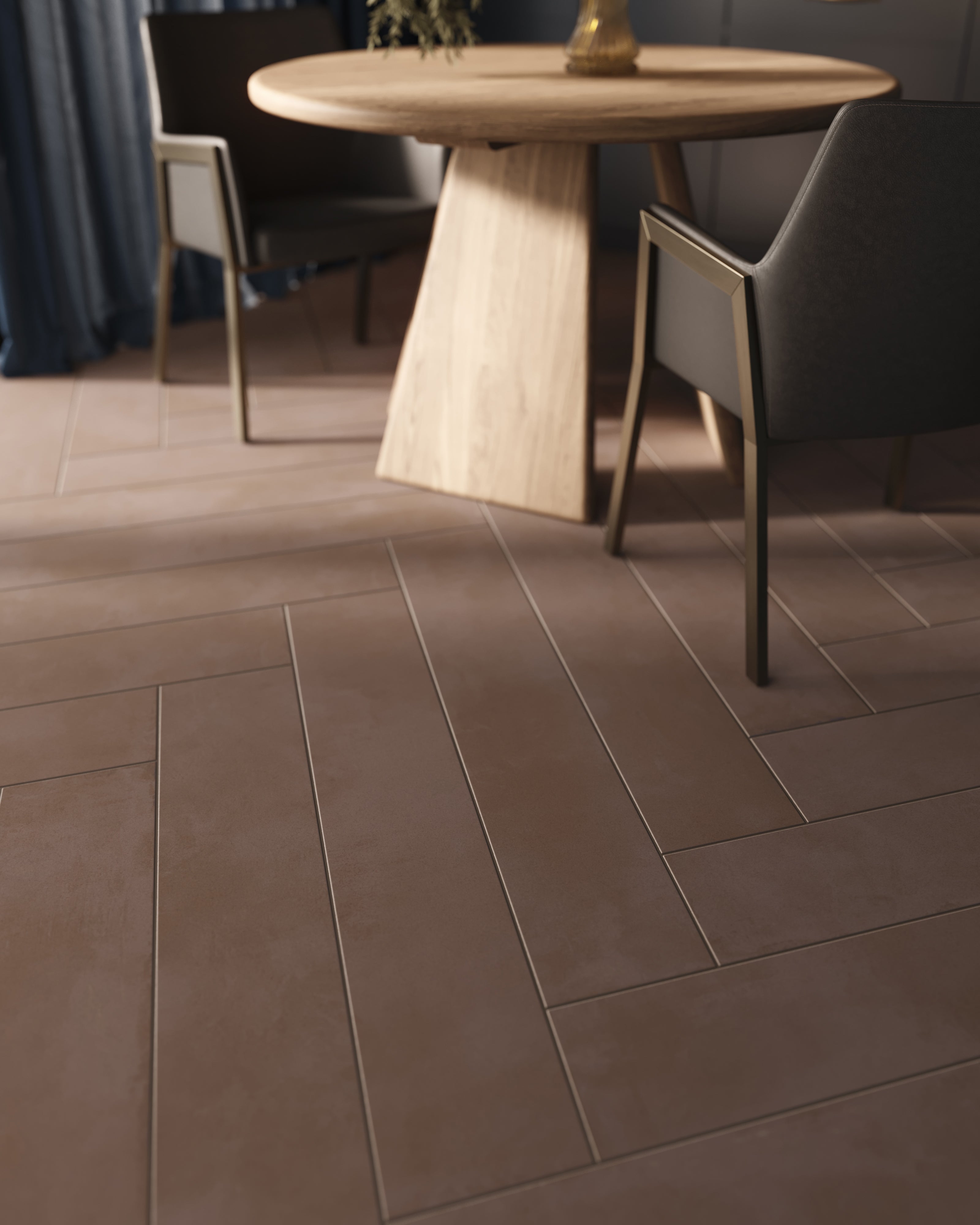Elliot 8 x 48 Matte Porcelain Tile in Clay