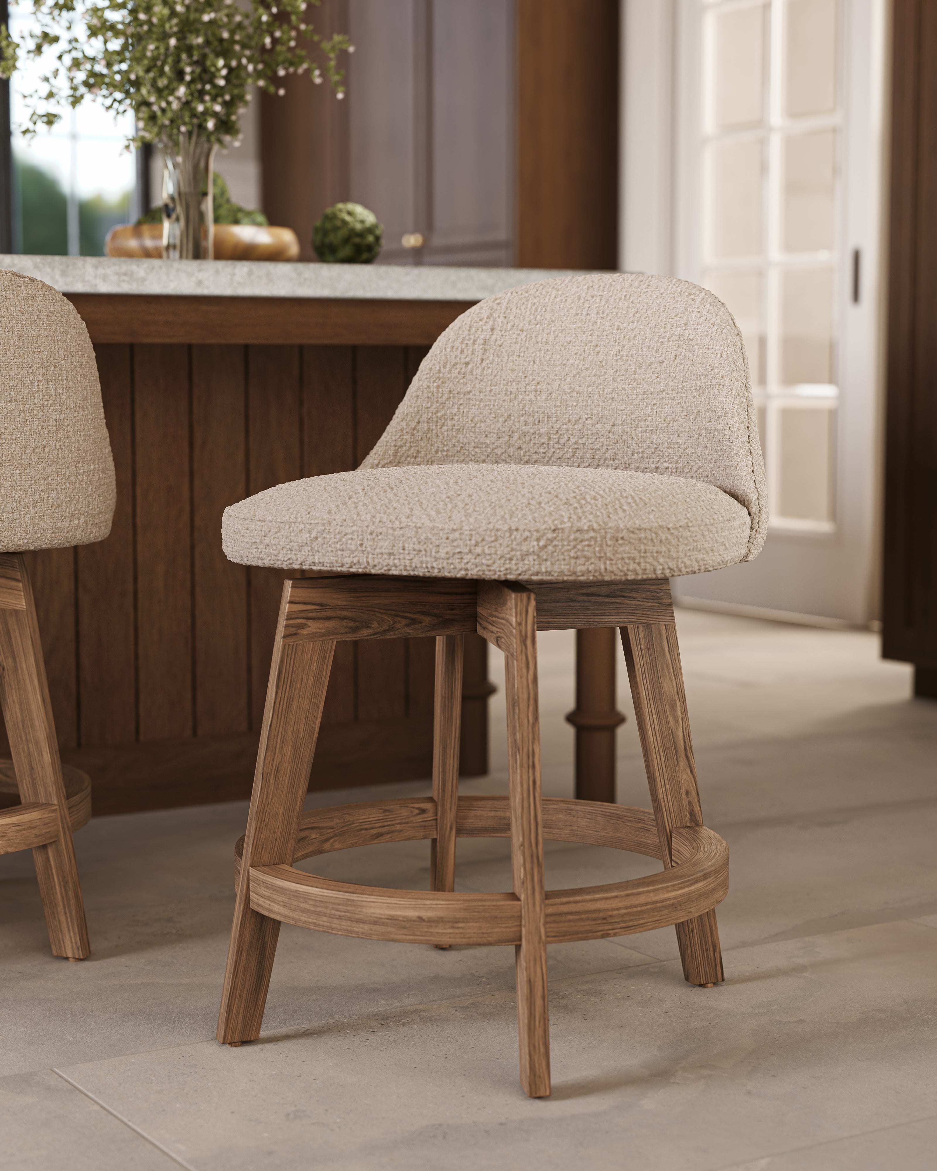 Cyril Counter Stool in Matte/Bone