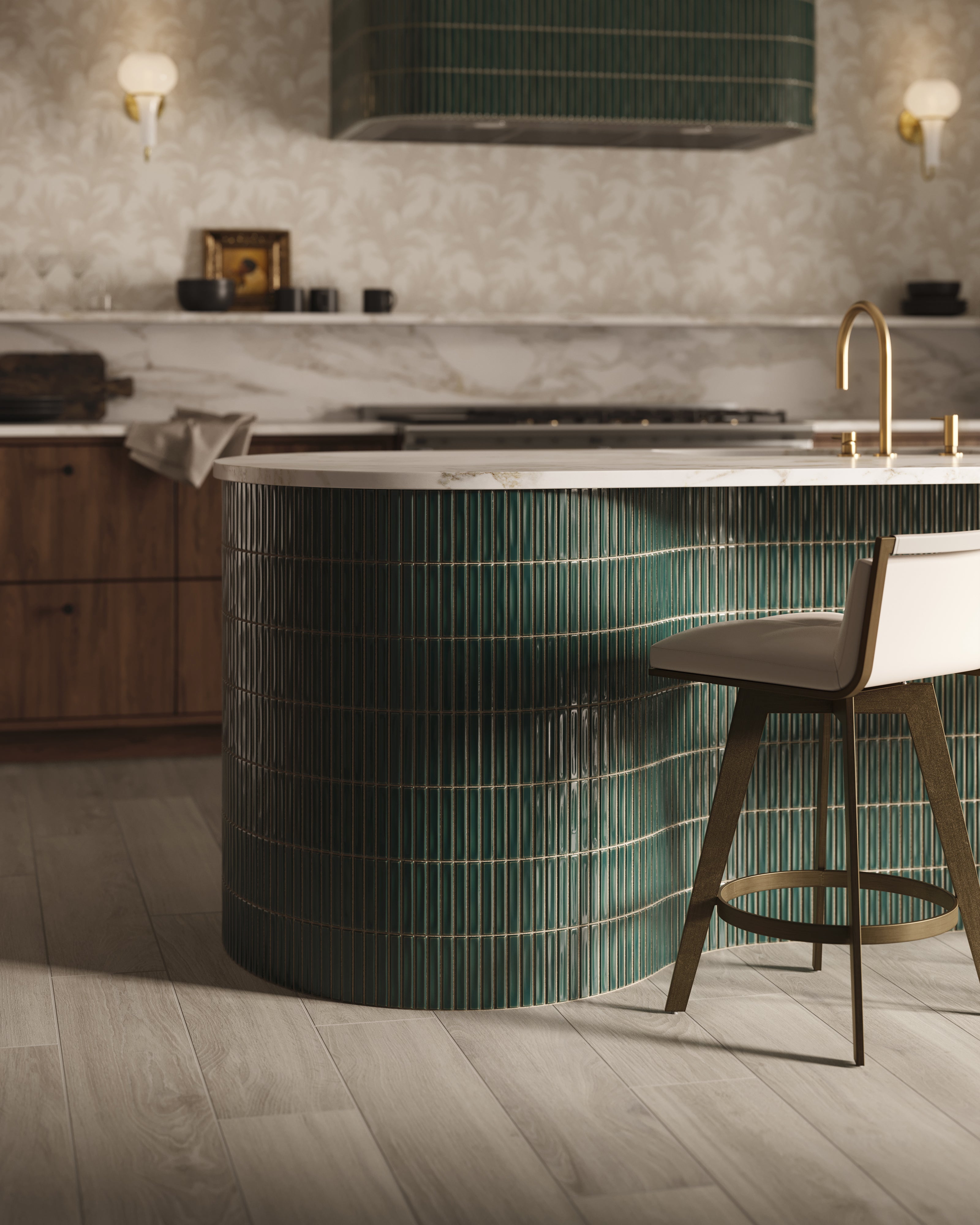 Celia 5x10 Glossy Ceramic Tile in Royal Green