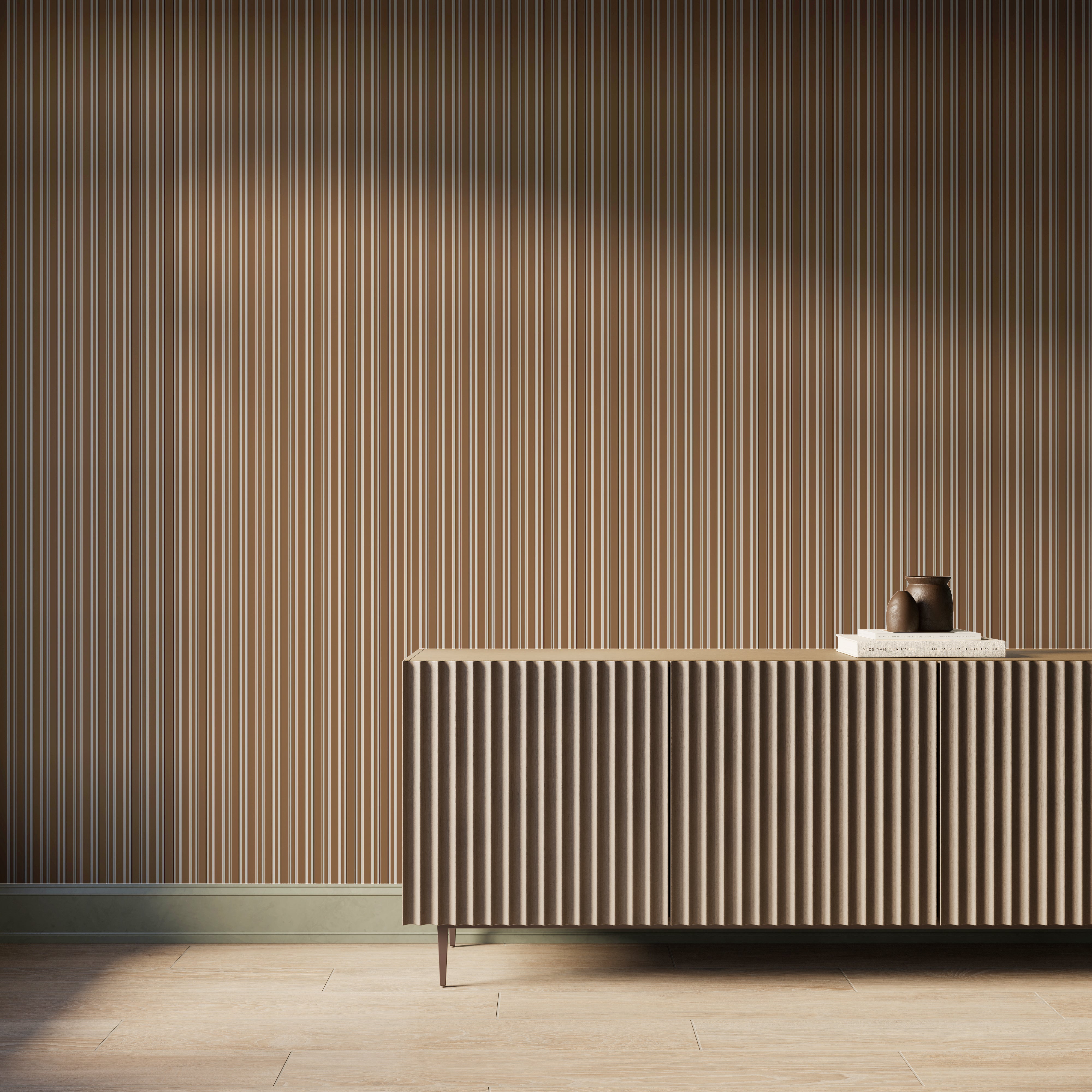 Suffolk Wallpaper in Terracotta I, 52" x 132"