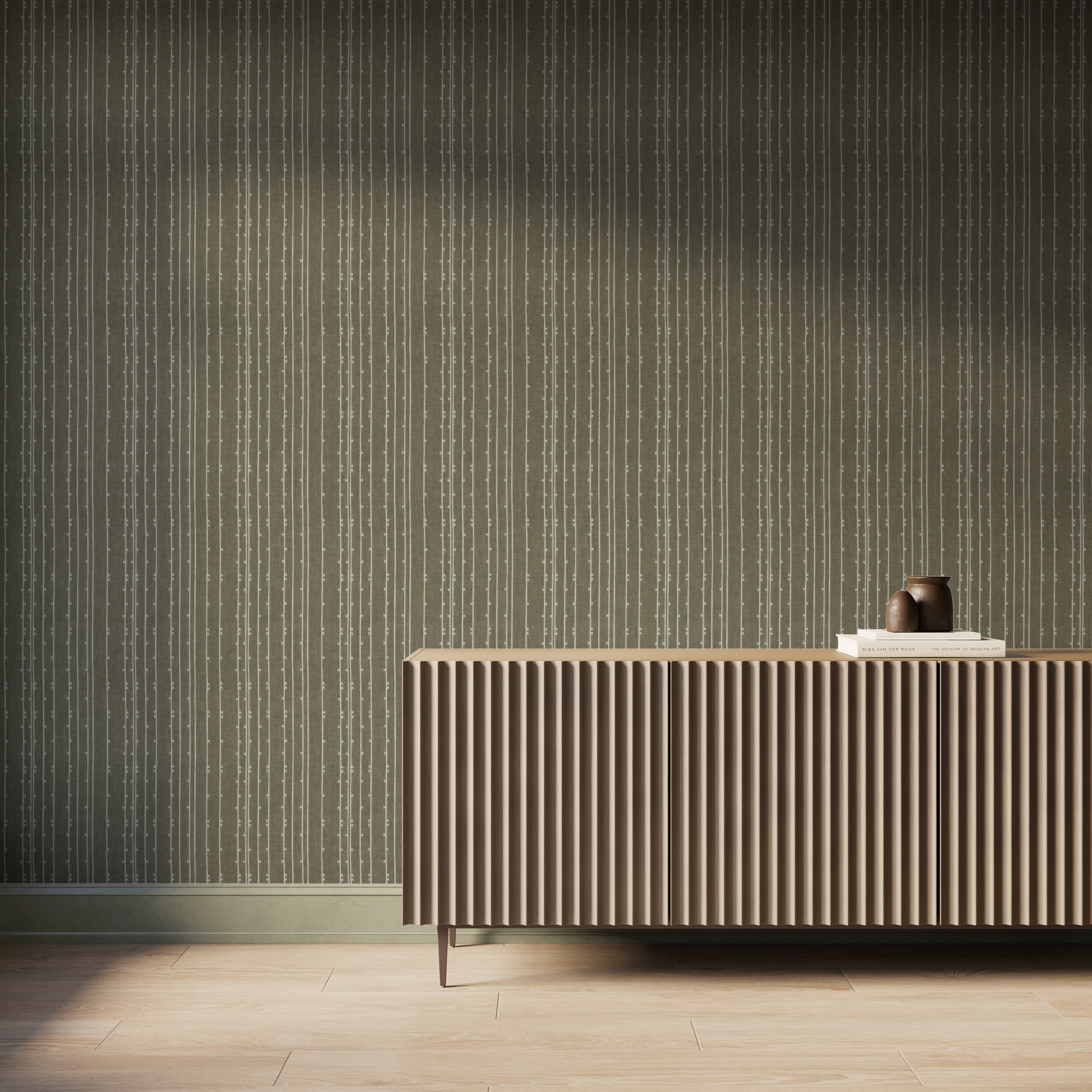 Franklin Wallpaper in Olive, 52" x 132"