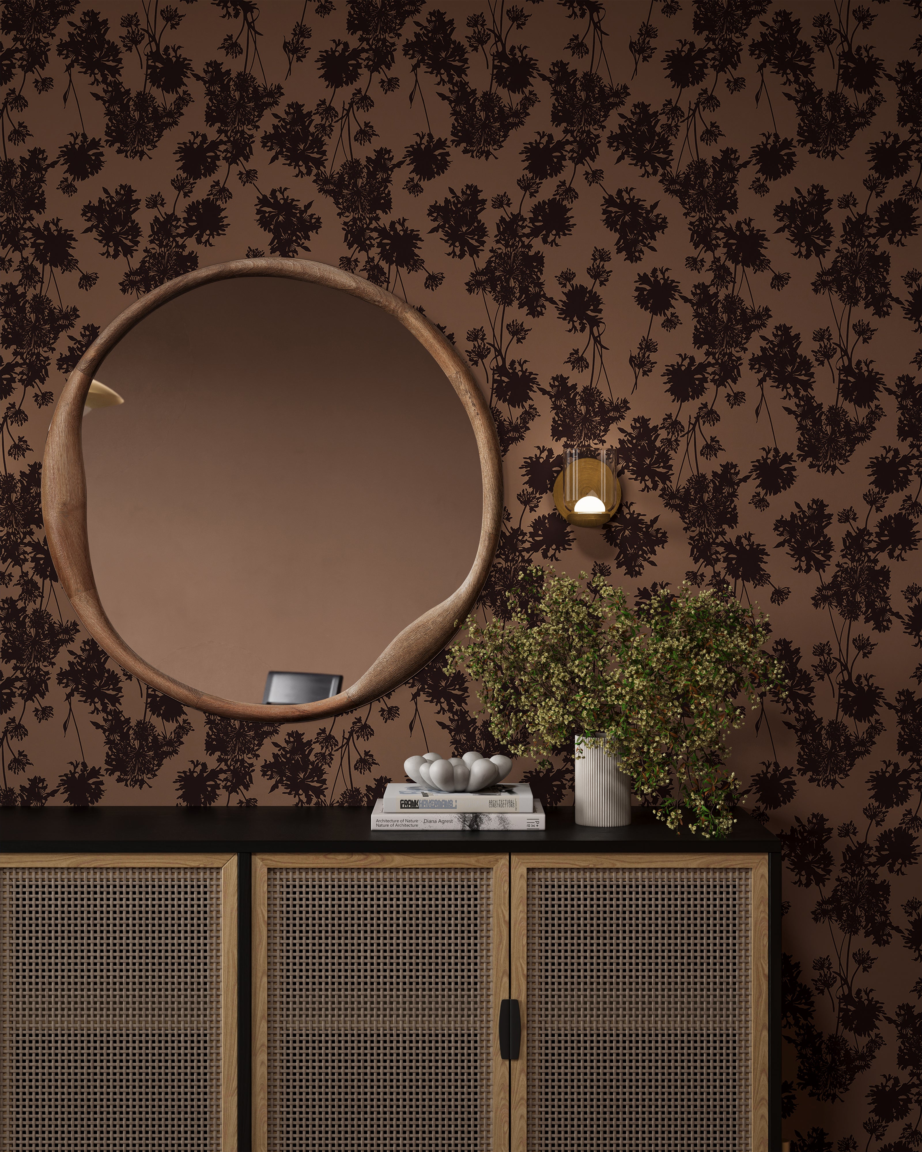 Clarien Round Mirror in Natural