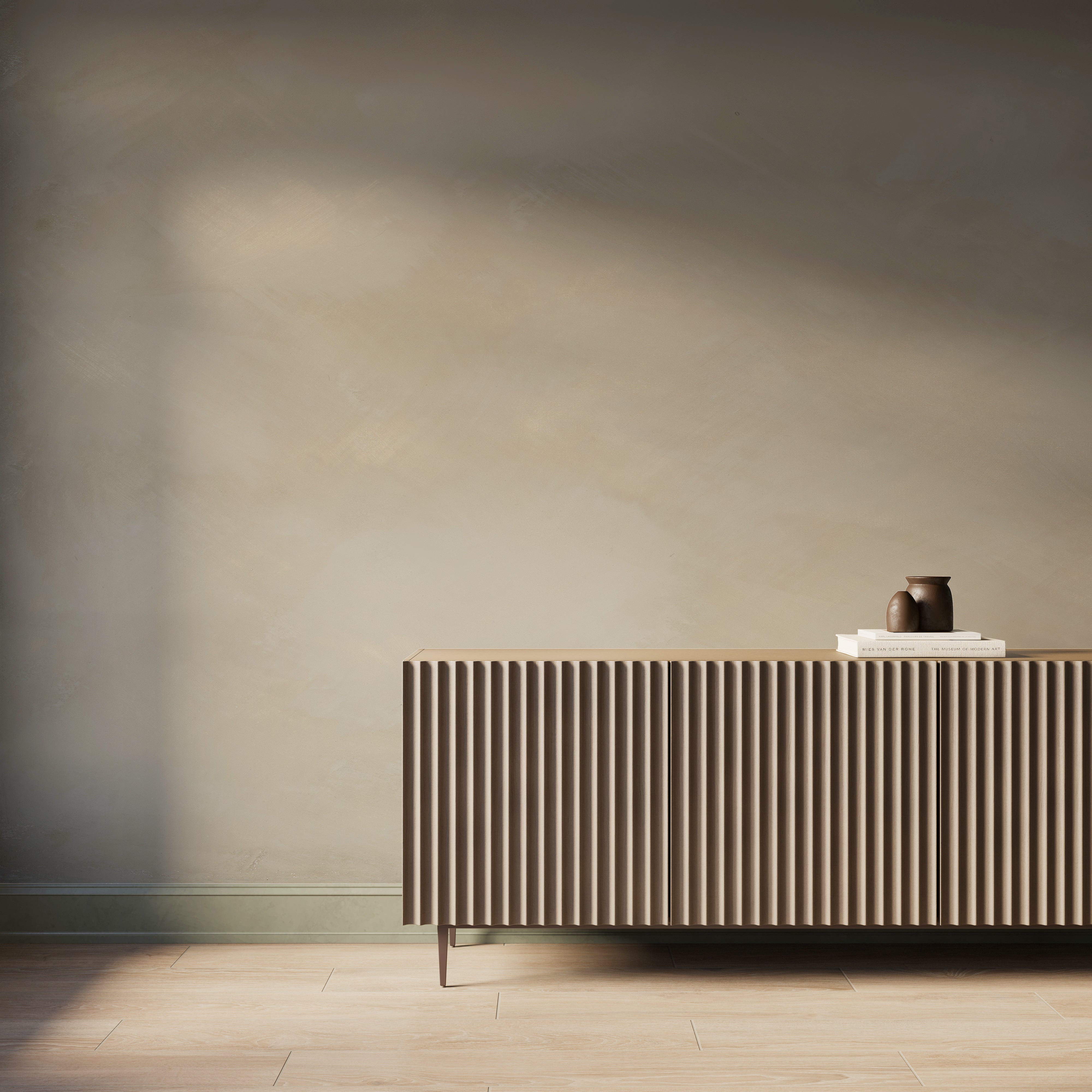 Fresco Mural in Cream, 208" x 132"