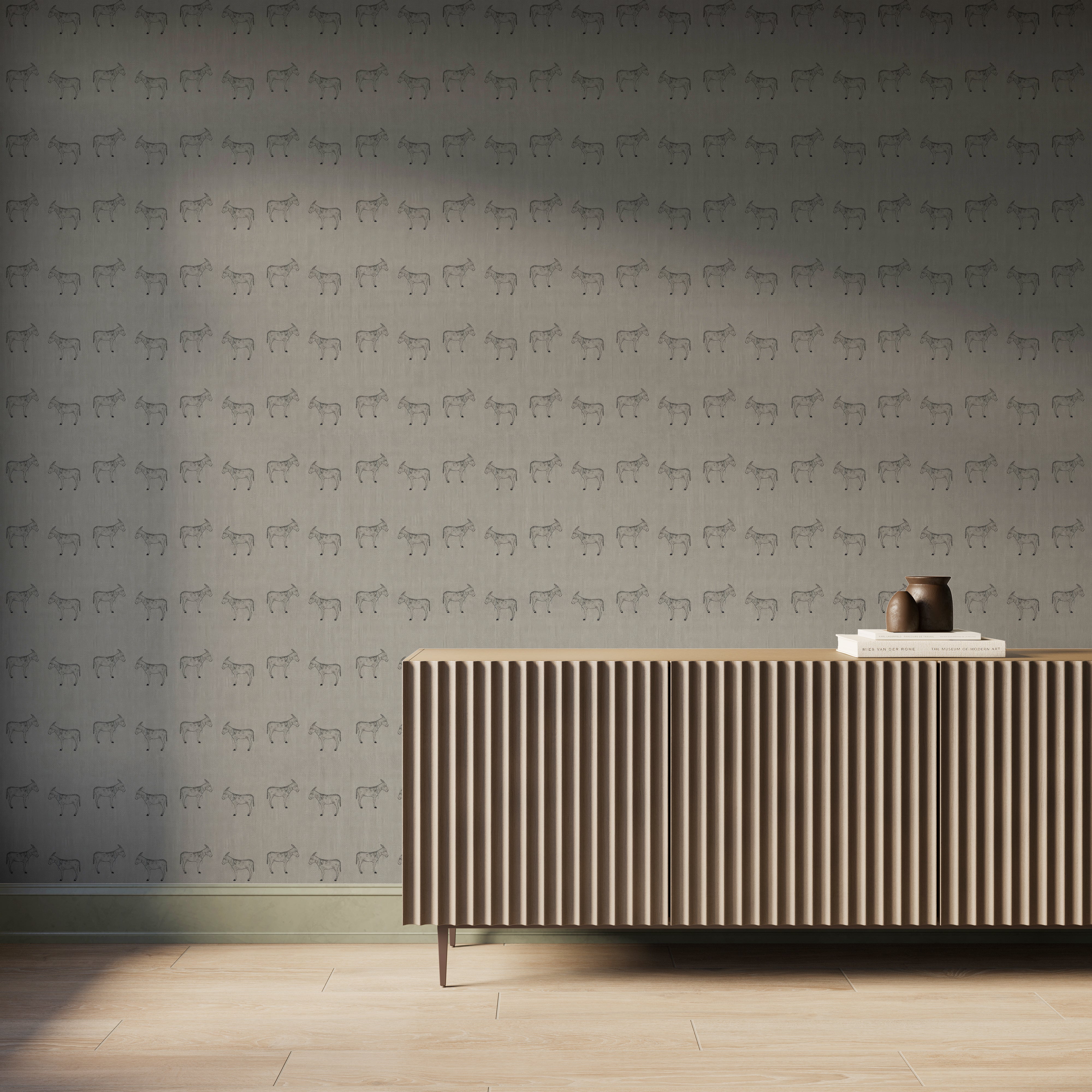 Porter Wallpaper in Grey I, 52" x 132"