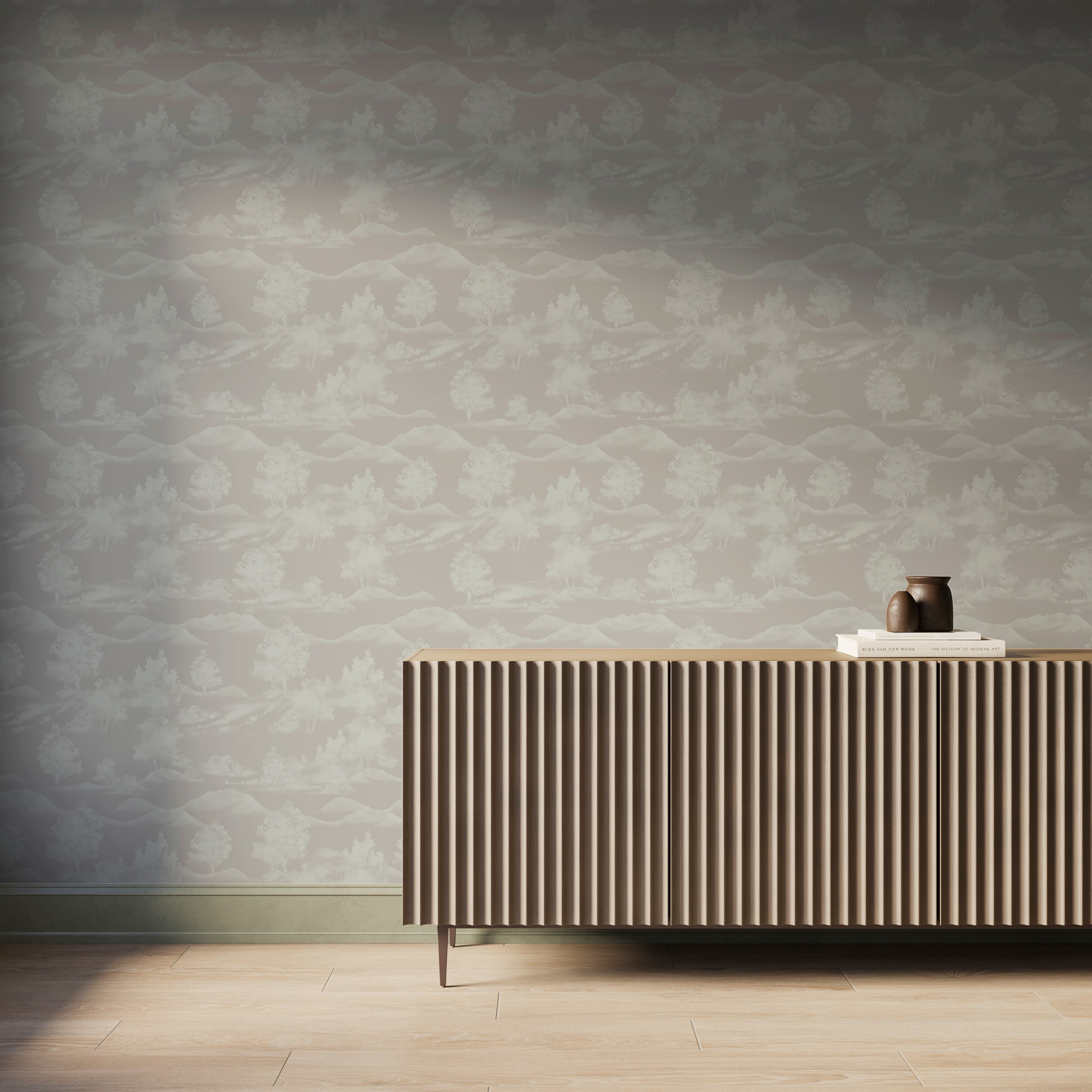 Downland Wallpaper in Grey I, 52" x 132"