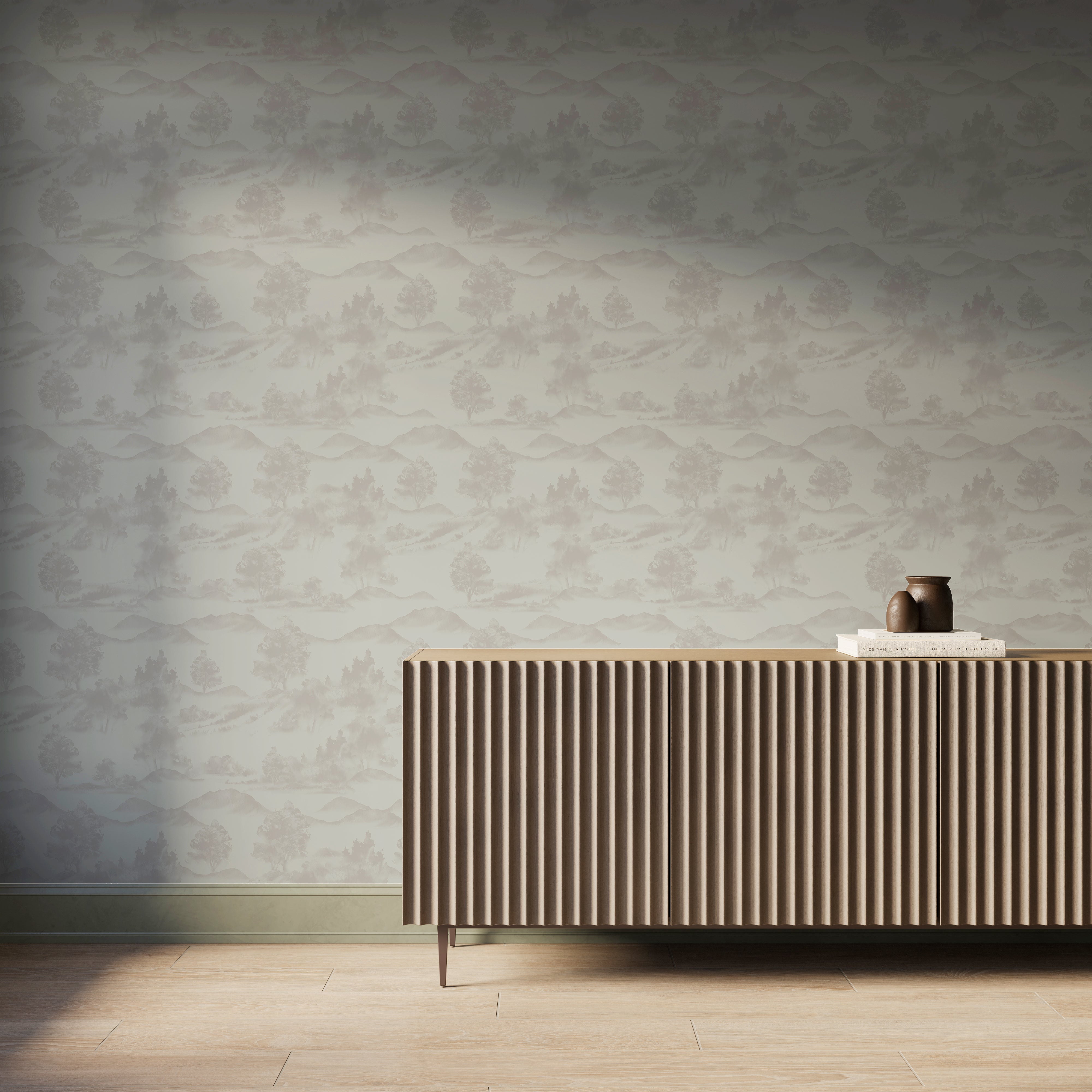 Downland Wallpaper in Grey II, 52" x 132"