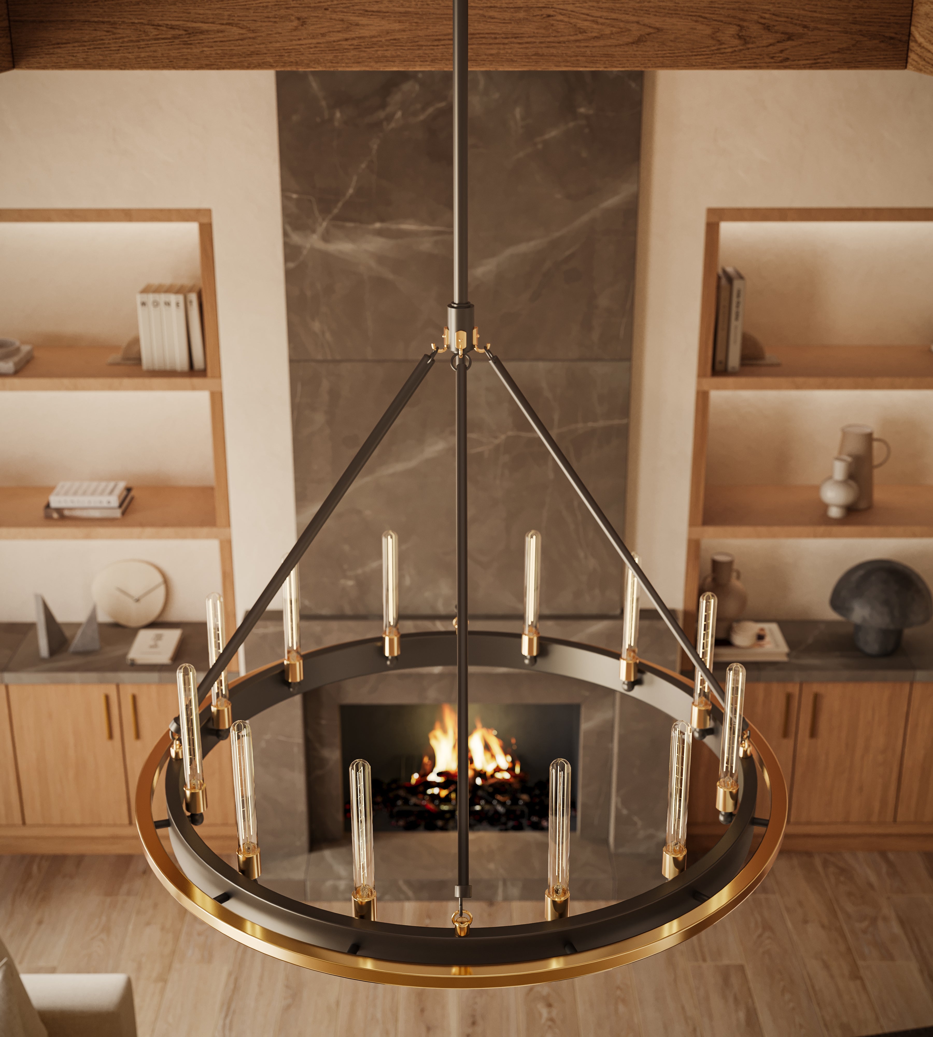 Clement Chandelier In Aged Old Bronze