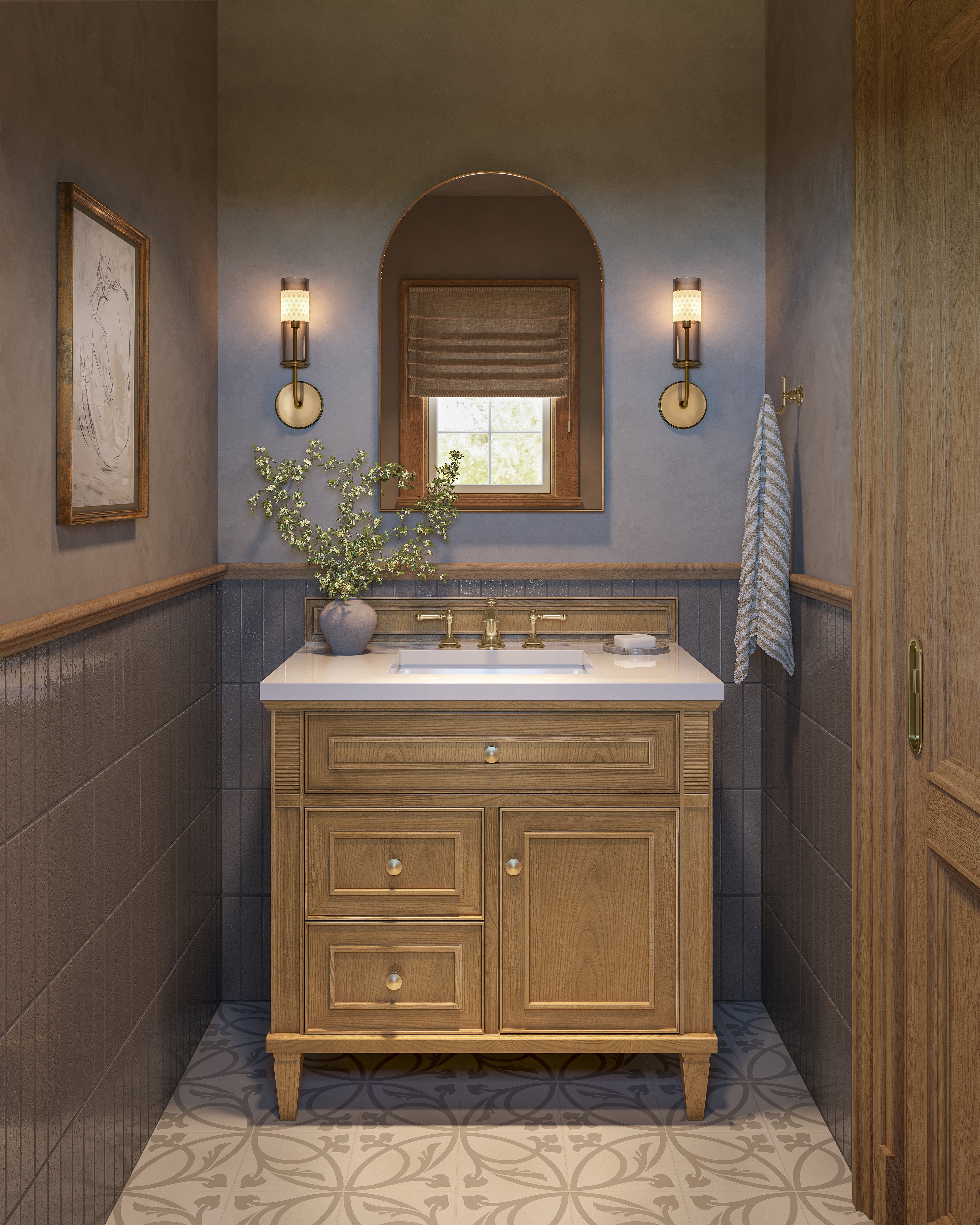 Tory 2x10 Glossy Porcelain Tile in Stone