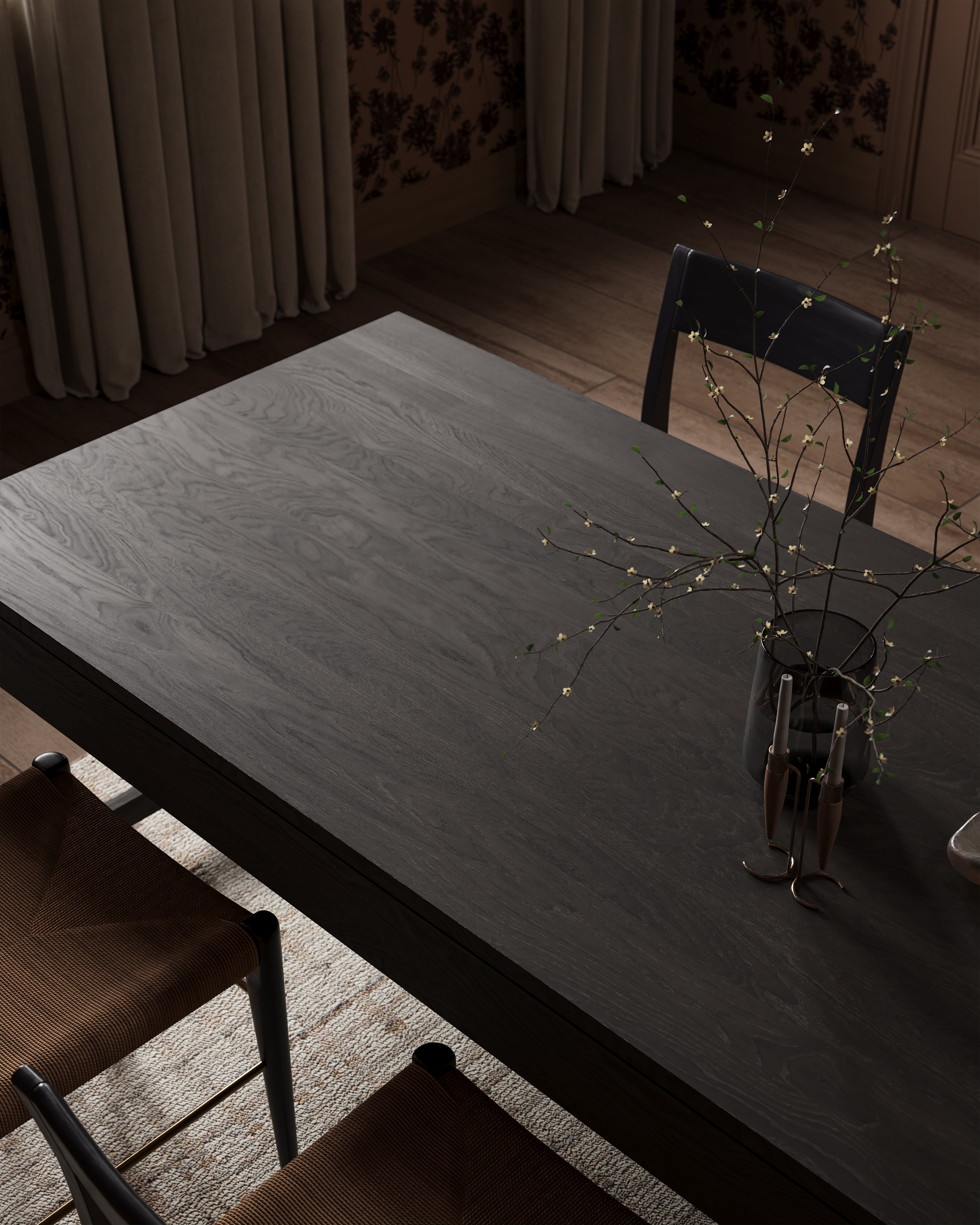 Thibault Ash Dining Table in Mocha, 96" x 36"