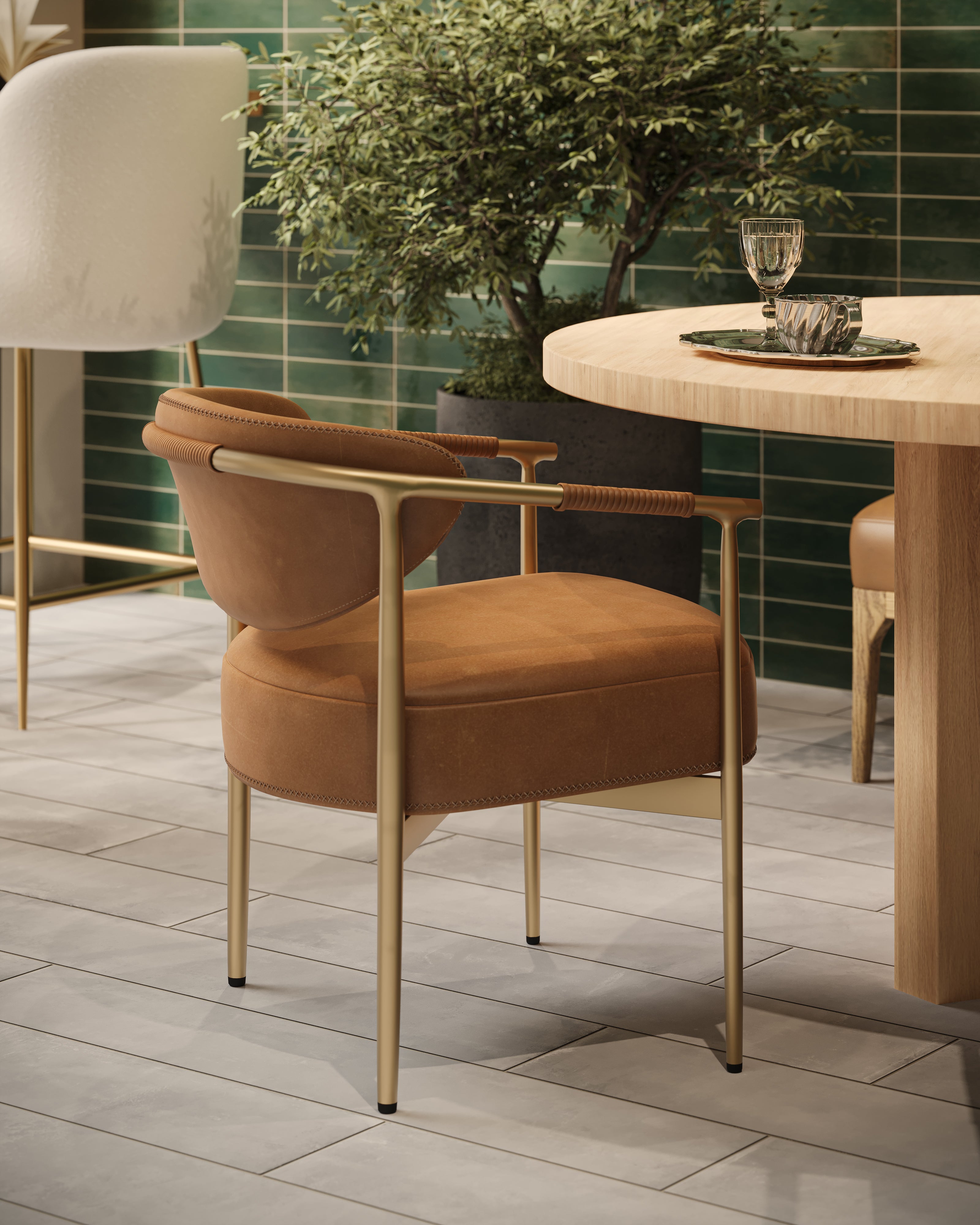 Crawford Dining Chair in Brown