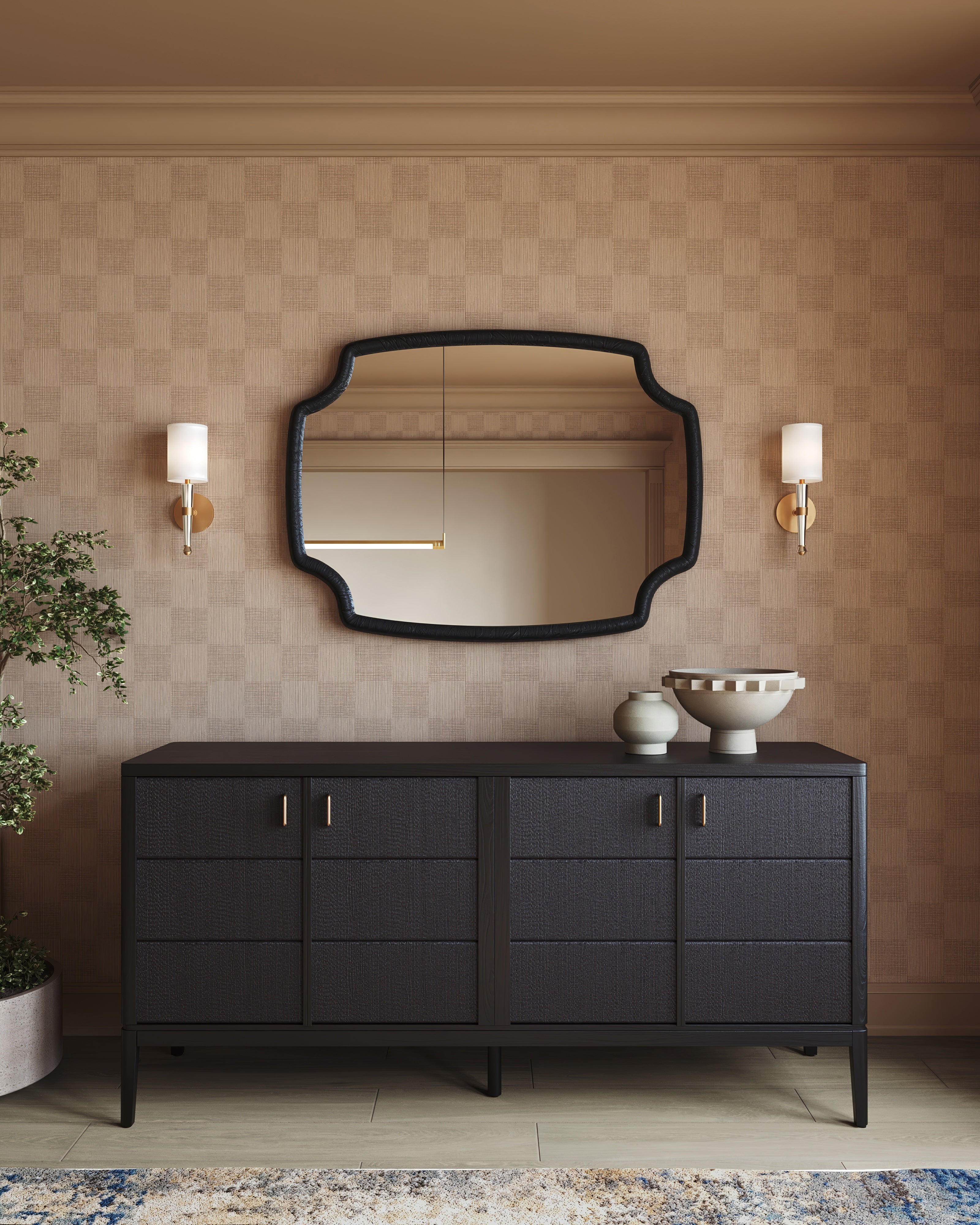Essex Wallpaper in Taupe II, 52" x 132"