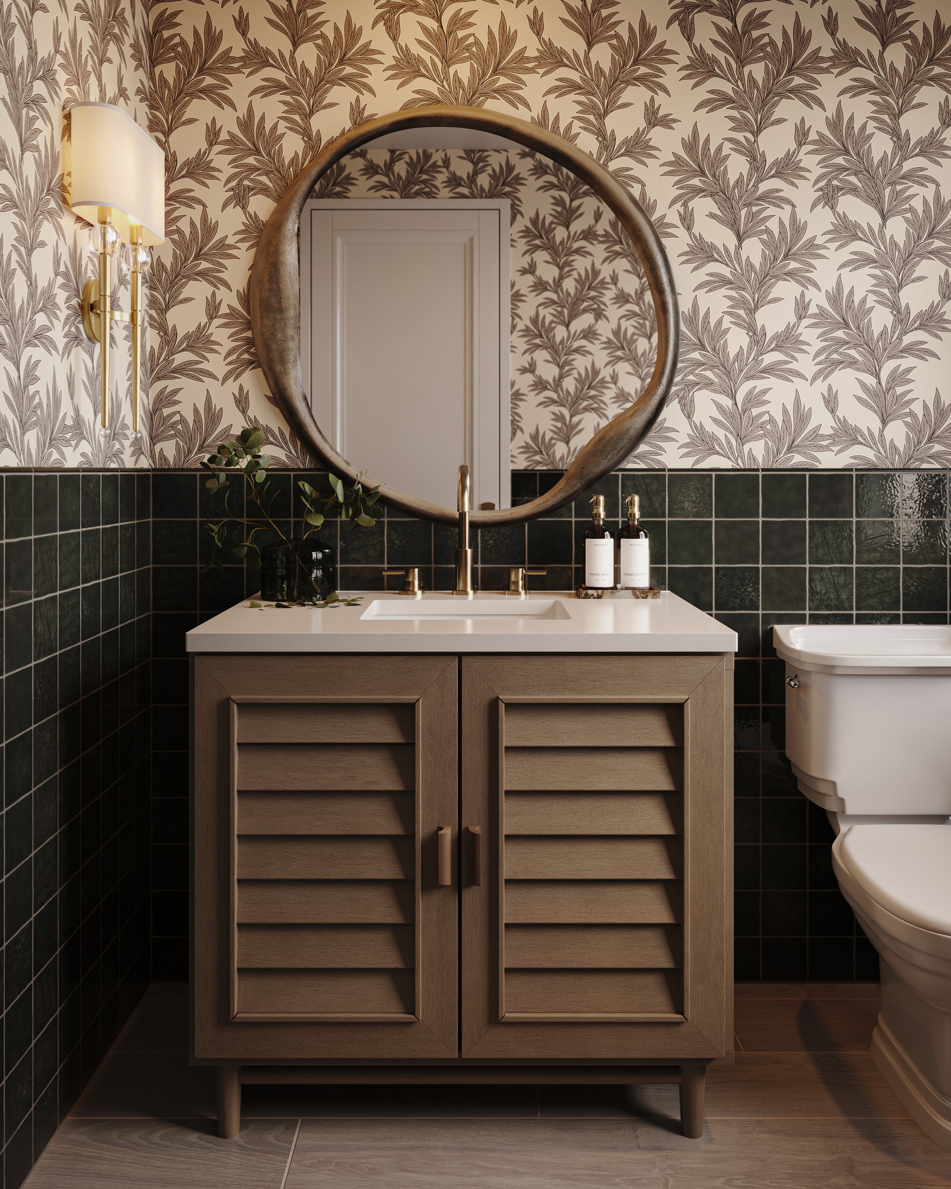 Trisha 36" Single Vanity in Whitewashed Walnut with 3 cm White Zeus Quartz Top