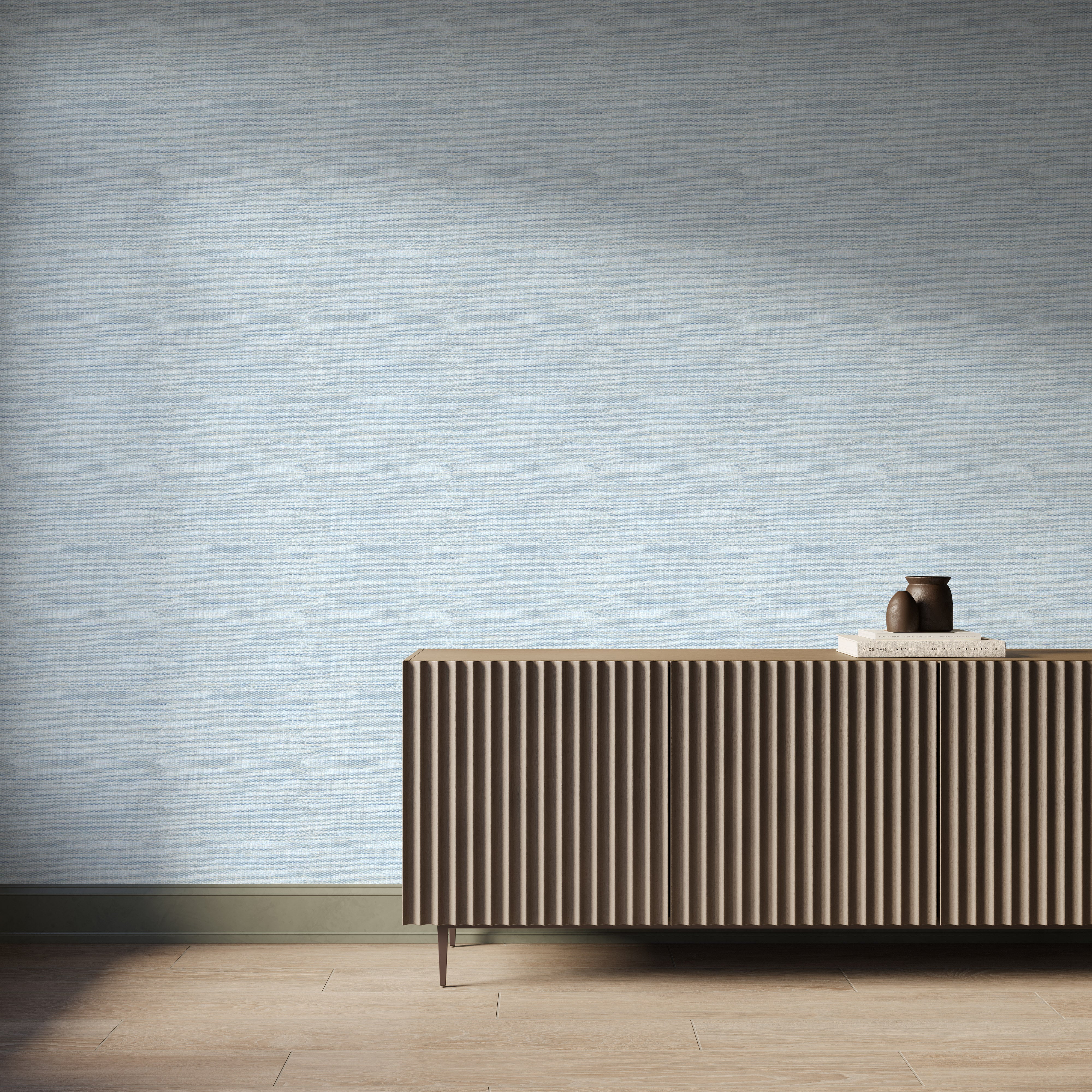 Serica Wallpaper in Sky Blue