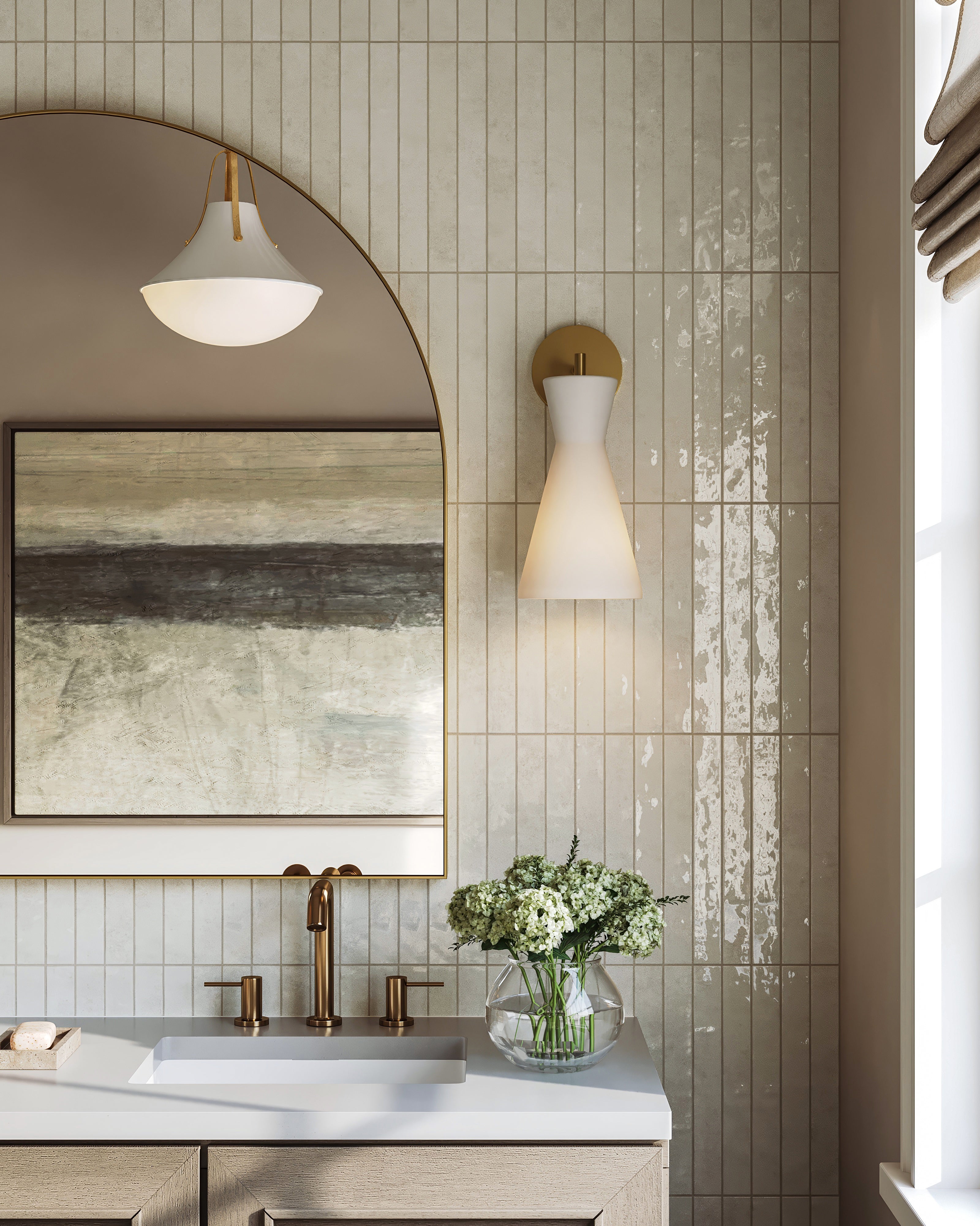 Mariel 1x12 Glossy Porcelain Tile in Cloud