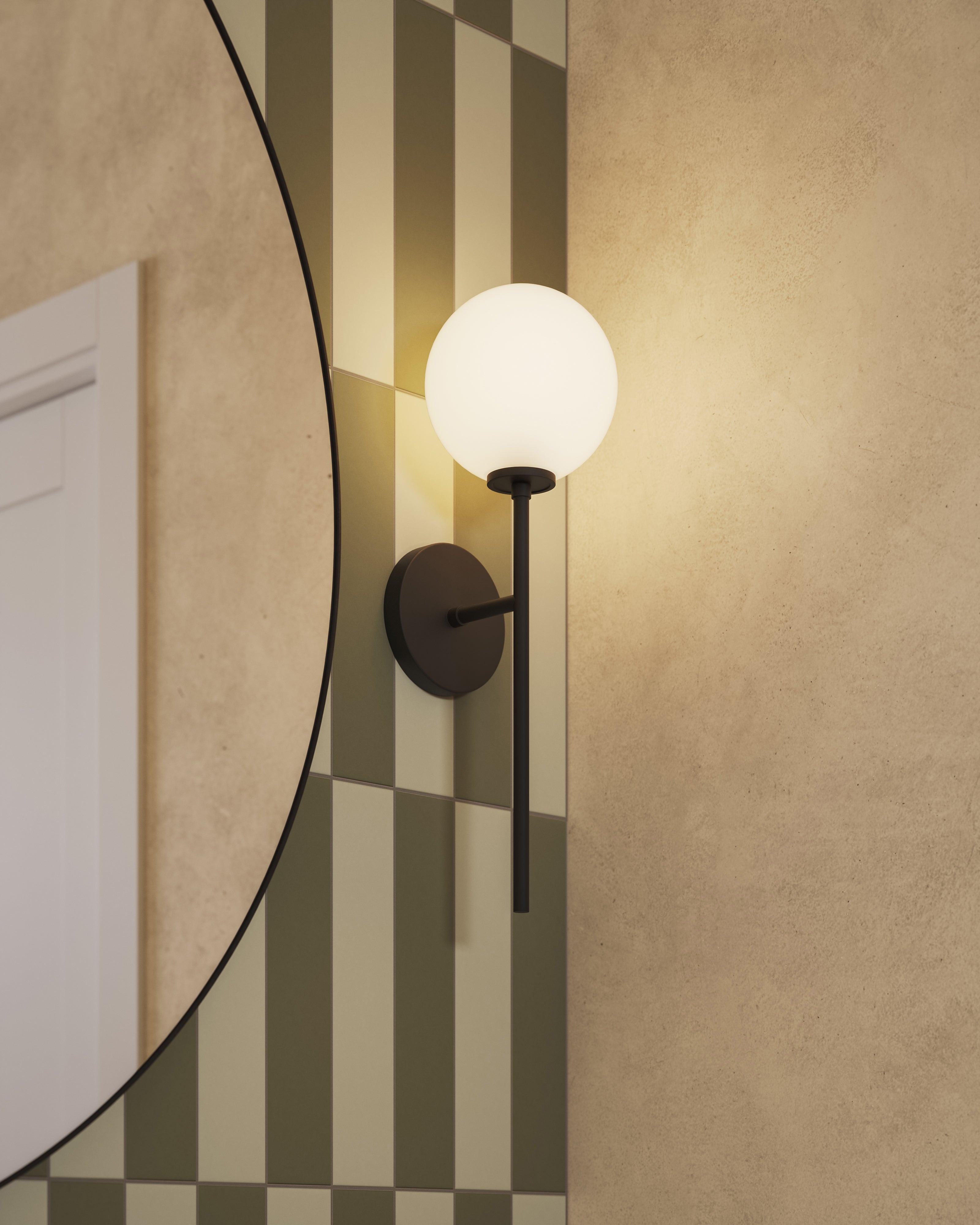 Hailey 20" 1 Light Wall/Vanity Light in Matte Black/Opal Matte Glass
