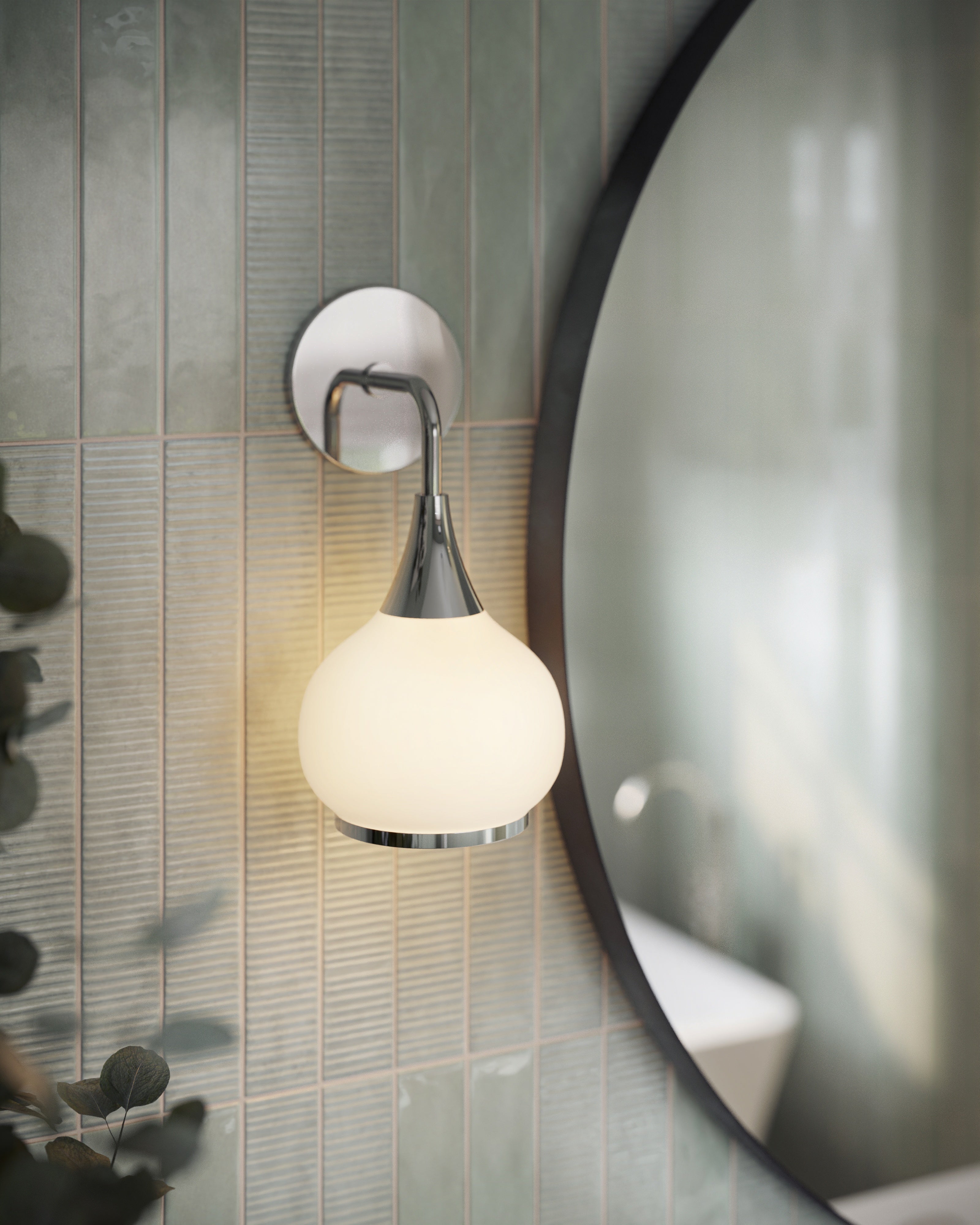 Eleanor 6" 1 Light Wall/Vanity Light in Chrome/Opal Matte Glass