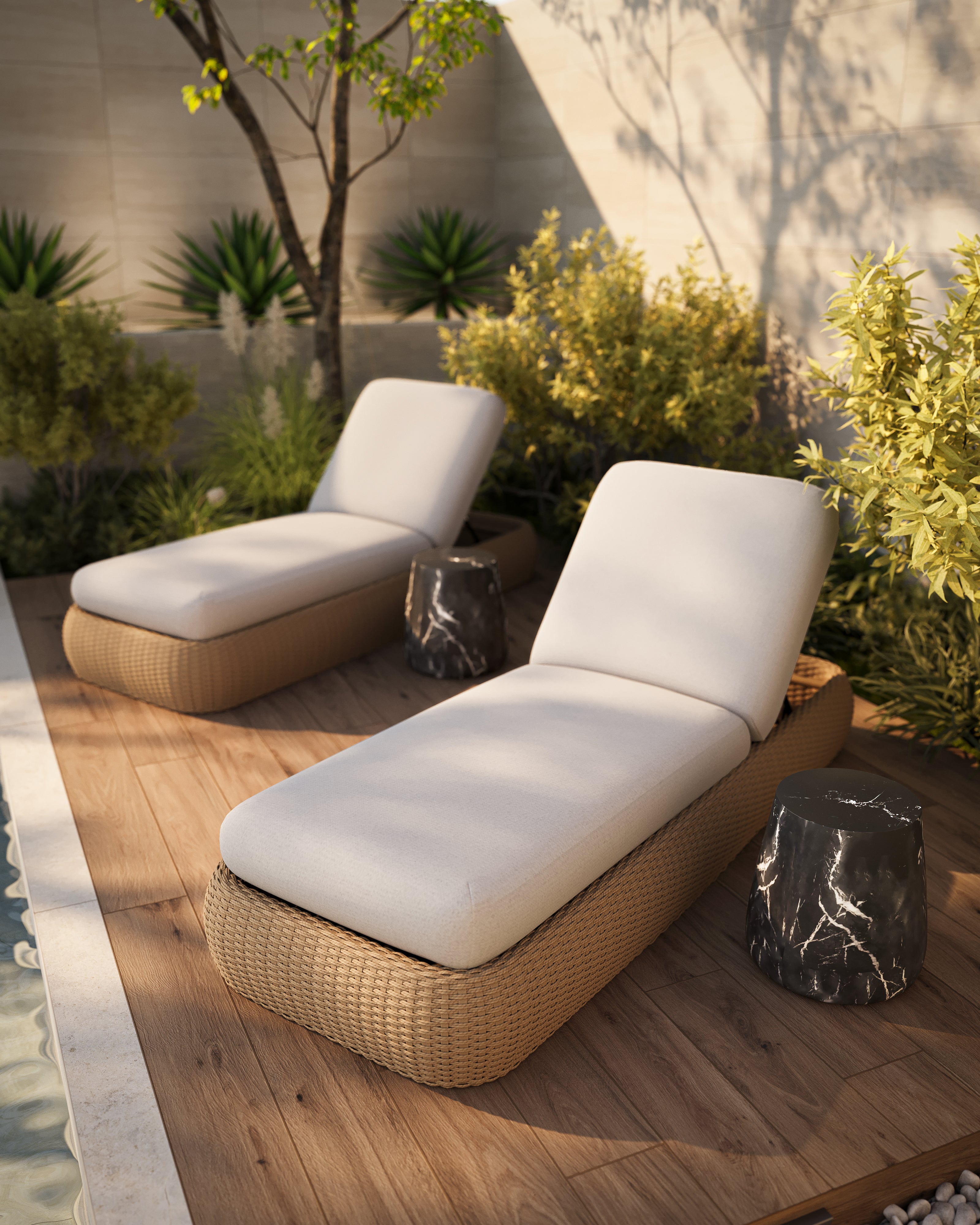Solena Outdoor Lounger in White