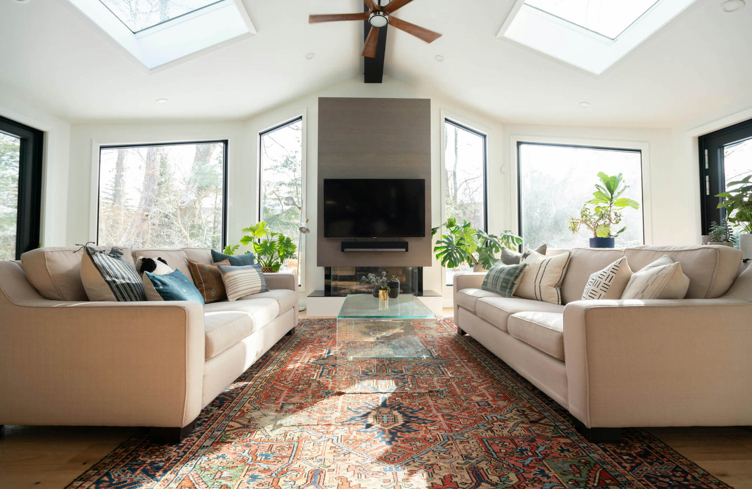 Traditional rugs add timeless elegance to modern living spaces, blending classic charm with cozy, contemporary comfort and vibrant texture