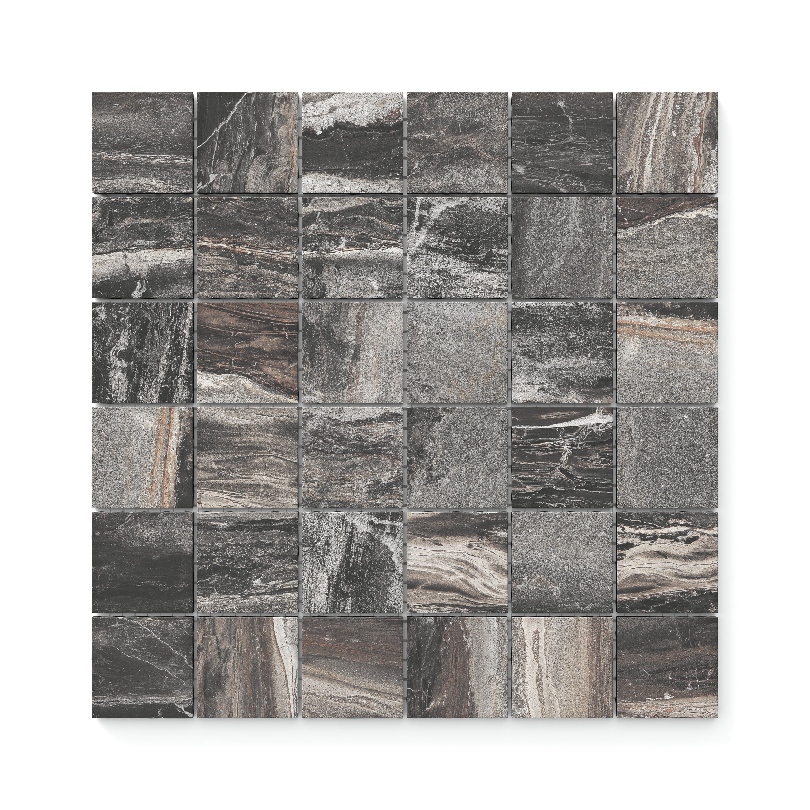 Harley 2x2 Matte Porcelain Mosaic Tile in Graphite