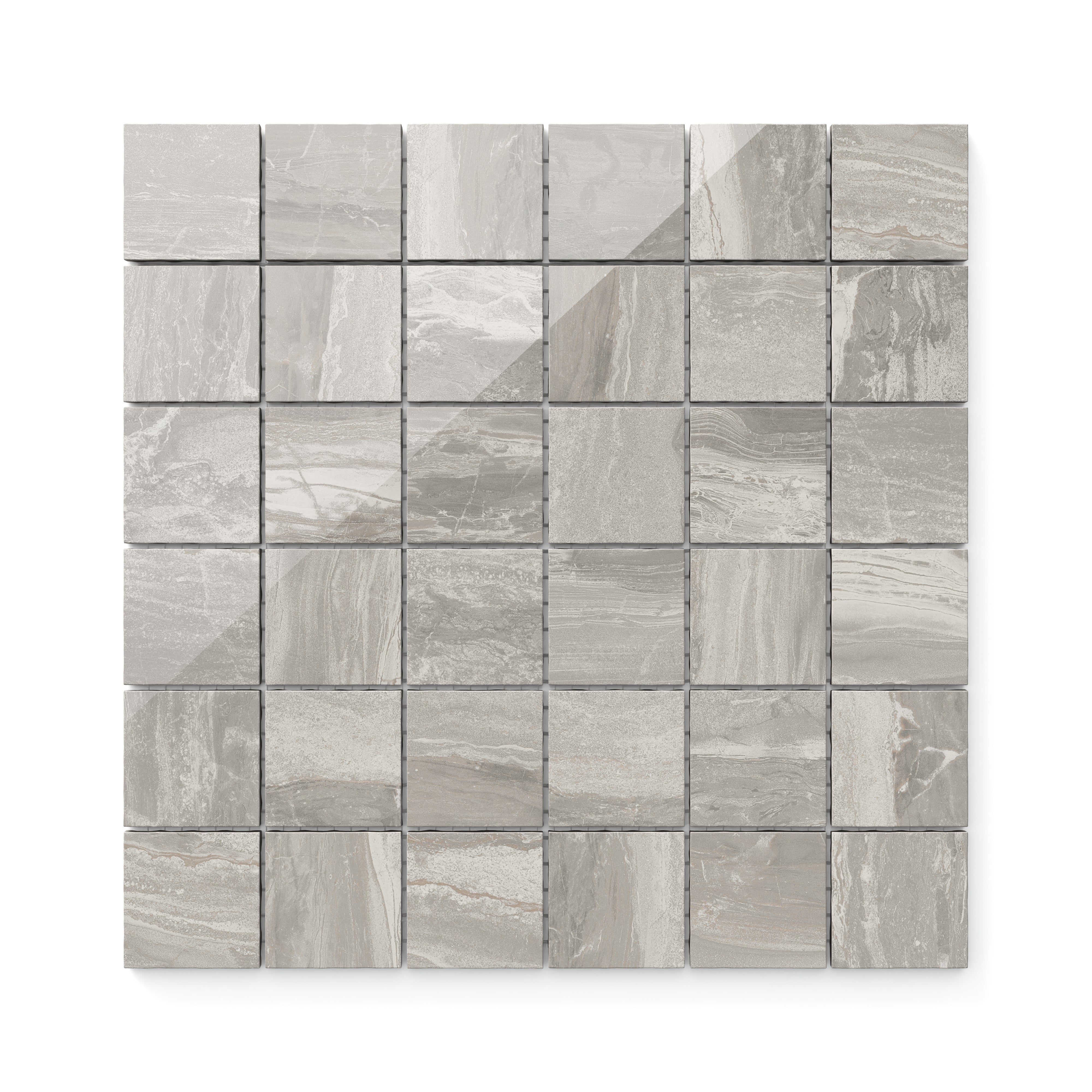 Harley 2x2 Polished Porcelain Mosaic Tile in Taupe