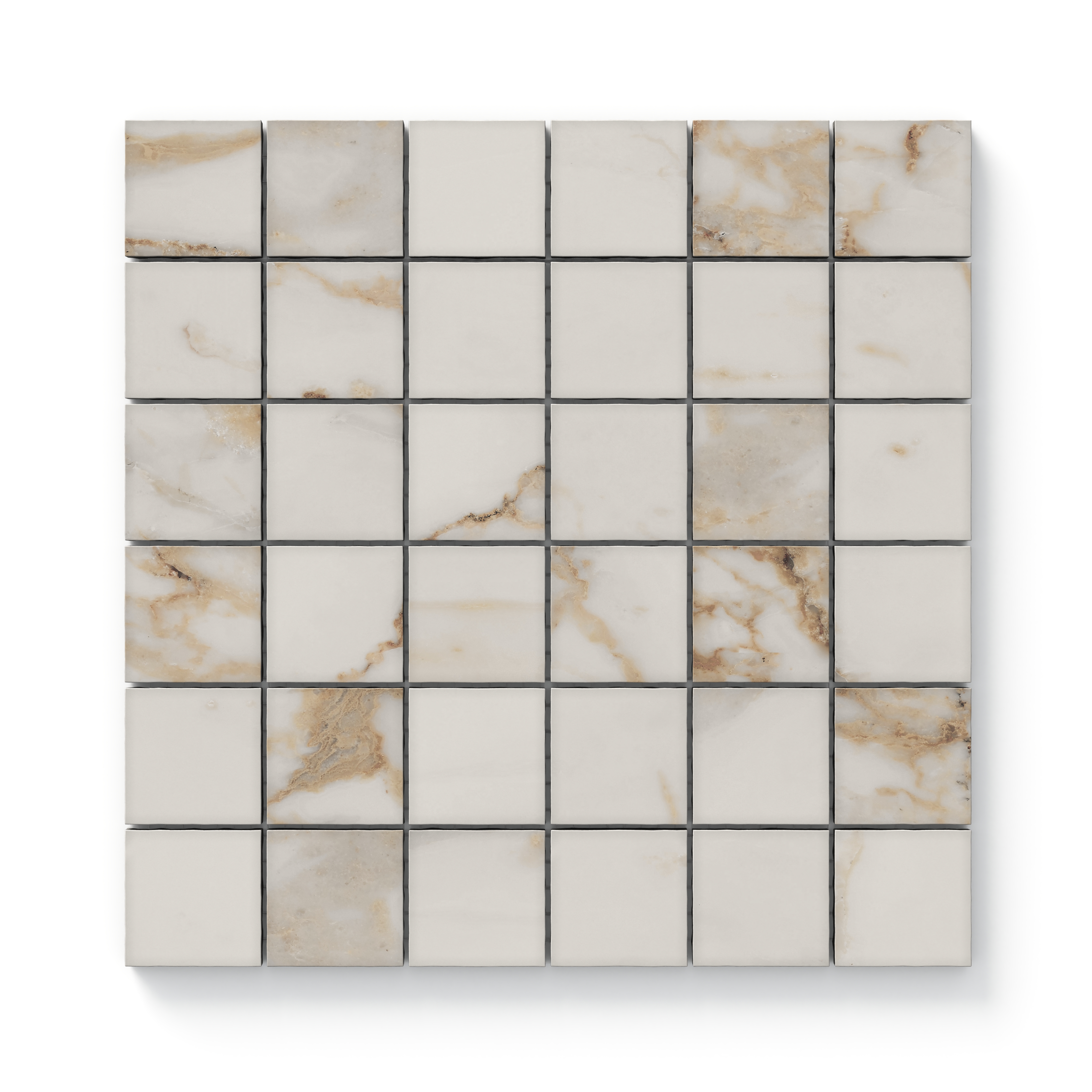 Vintage Gold Dust Ceramic Tile – 2x6 Bullnose Flat (Old White With Gold Specks)