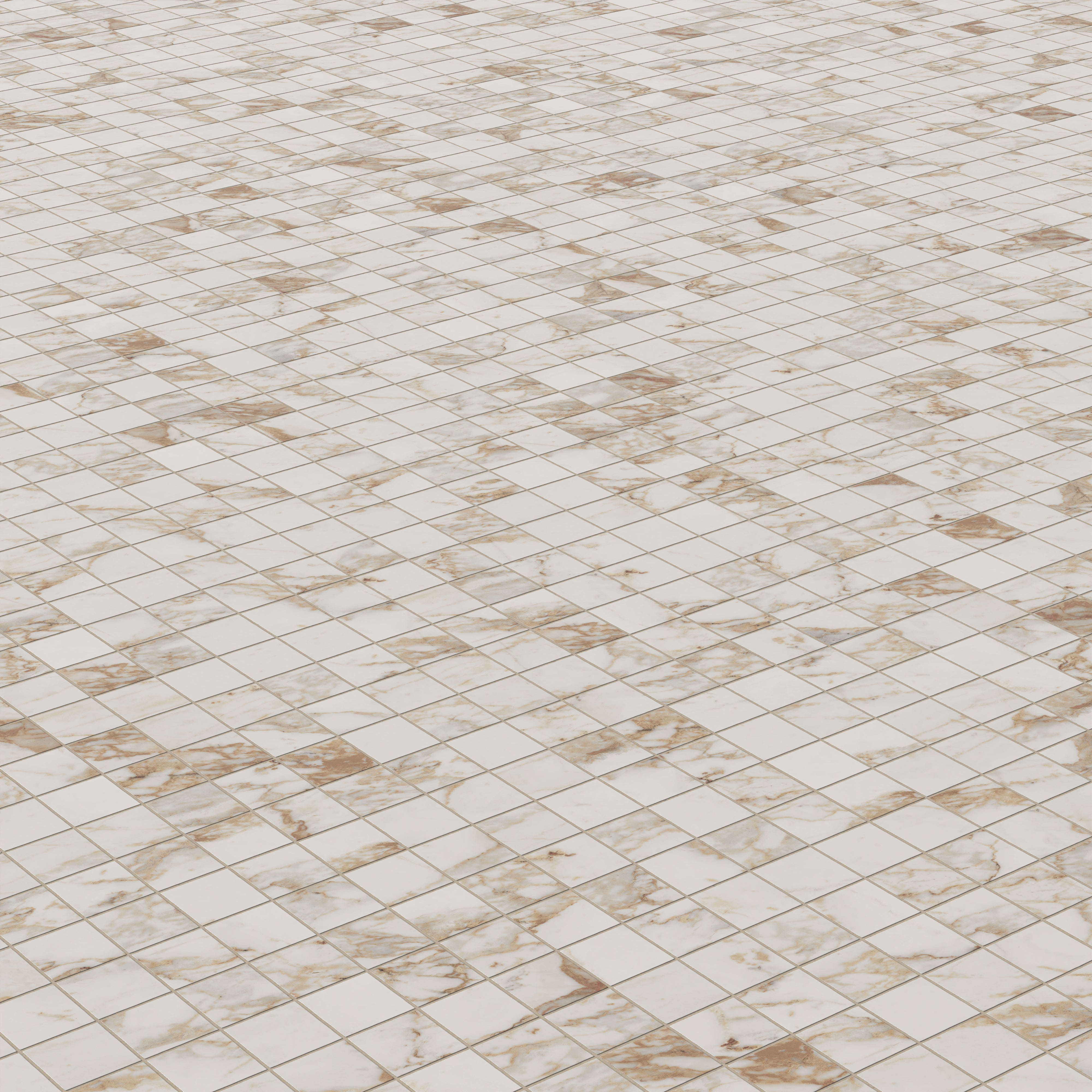 Giada 2x2 Matte Porcelain Mosaic Tile in Calacatta Gold