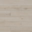 Close-up view of Preston's wood-look porcelain plank in the delicate and light Poplar hue, capturing the authentic grain and subtlety of its shade.