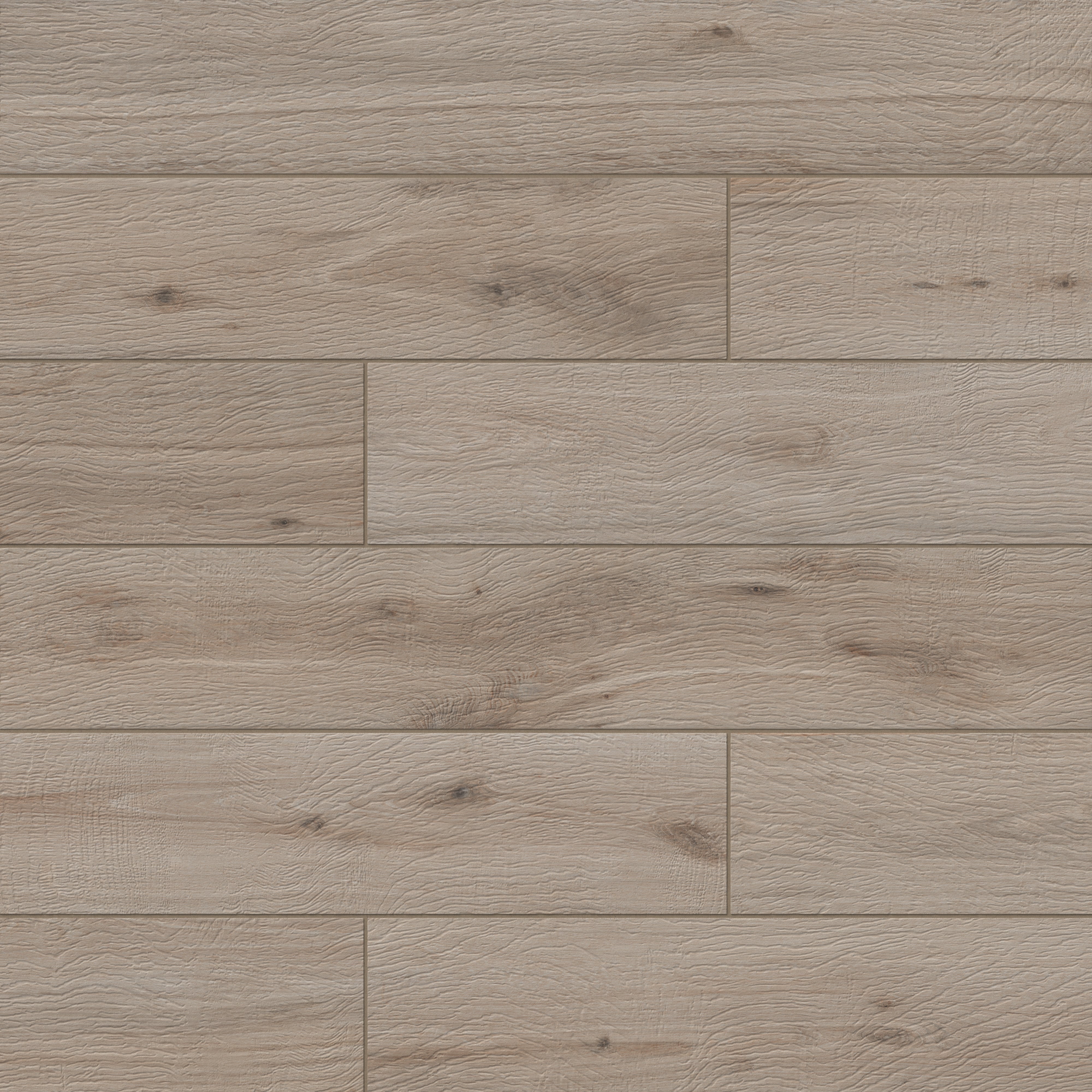 Preston's porcelain plank in White Oak shade, revealing the subtle wood textures and organic appeal.