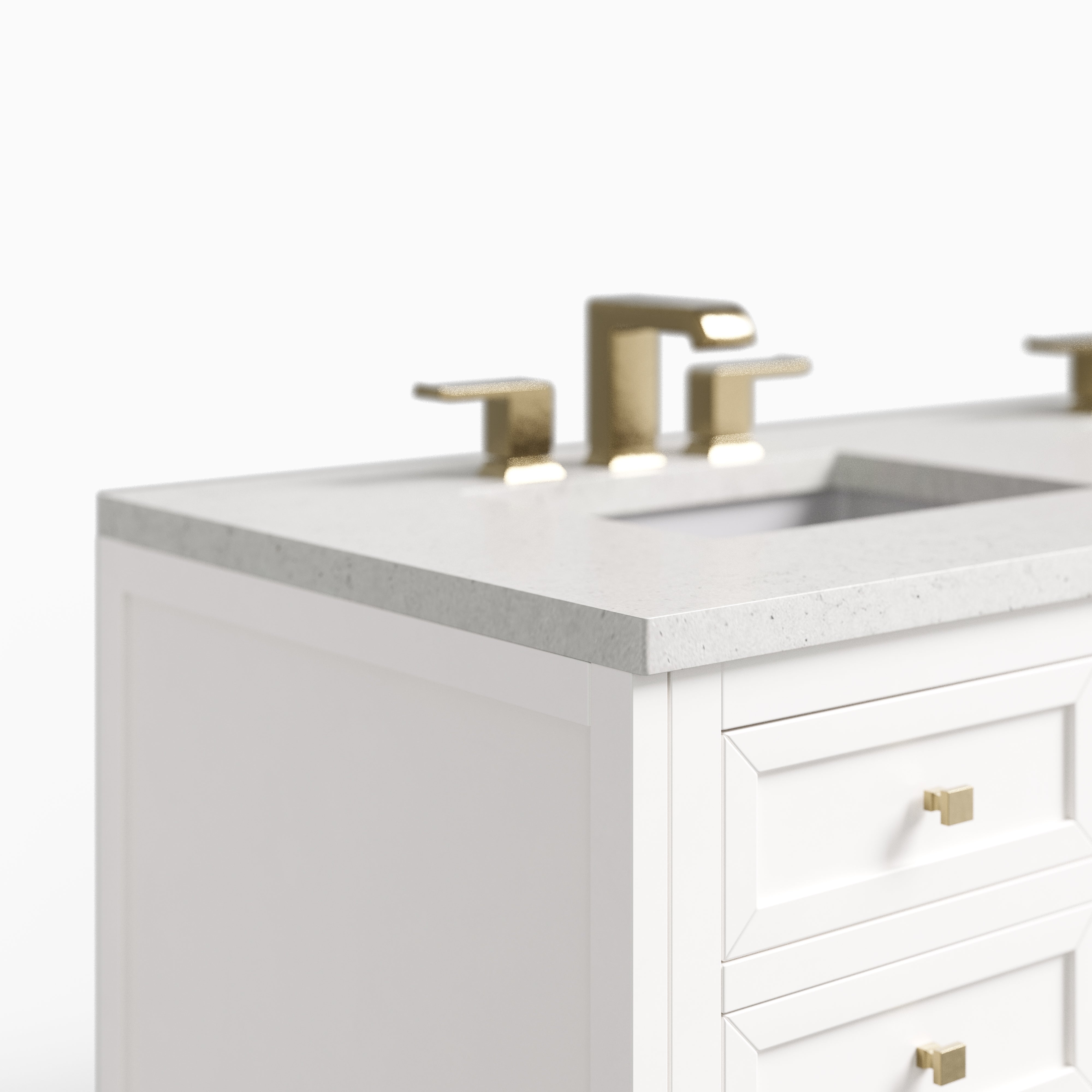 Janelle 60" Double Vanity in Glossy White with 3 cm Lime Delight Silestone Top