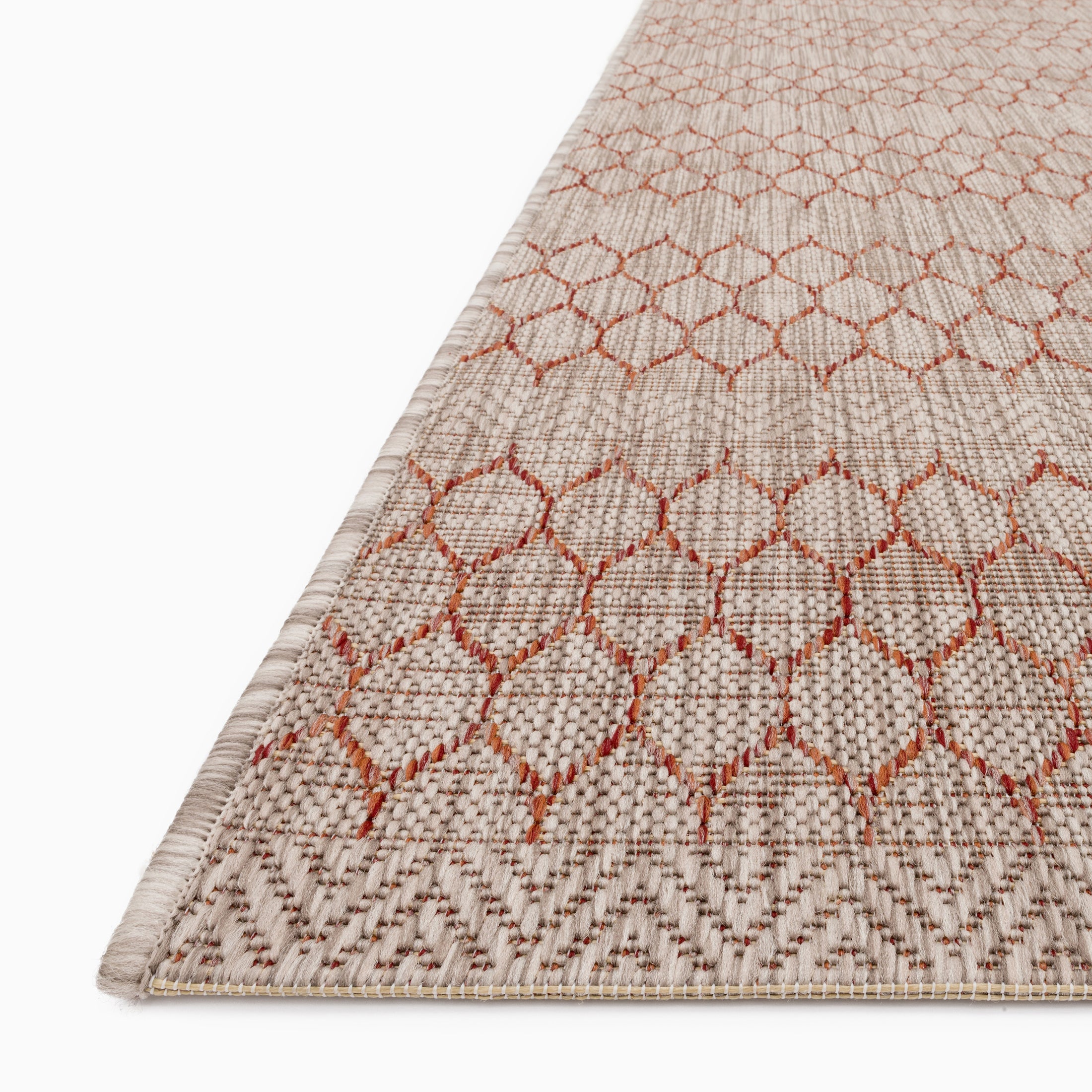 Marroway Indoor/Outdoor Rug in Beige / Rust, 7'10" x 10'9"