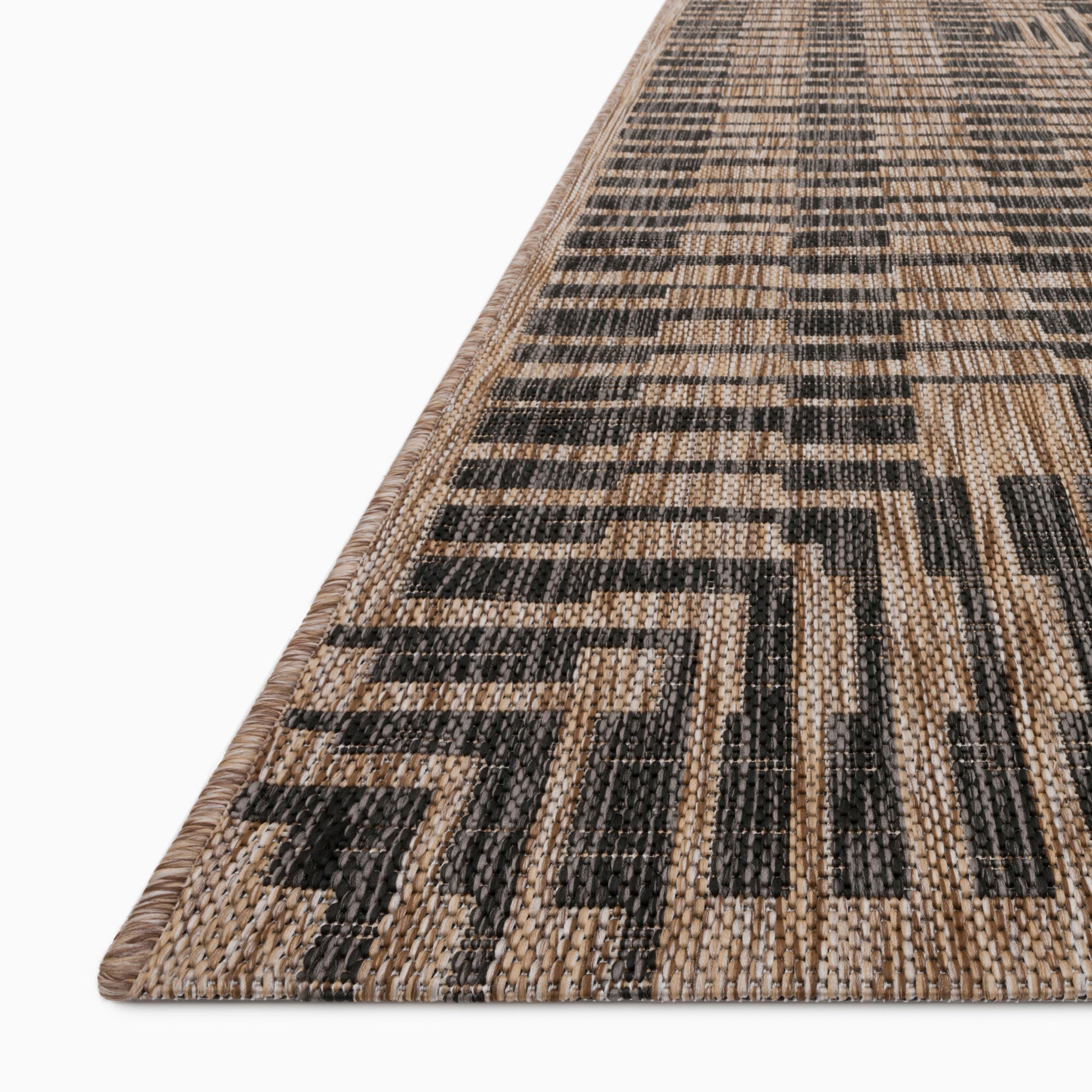 Marroway Indoor/Outdoor Rug in Brown / Black, 7'10" x 10'9"