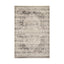 Rectangular area rug featuring a softly distressed vintage-inspired pattern with a central medallion, intricate border detailing, and a muted neutral palette of ivory, beige, and gray for a timeless, lived-in look.
