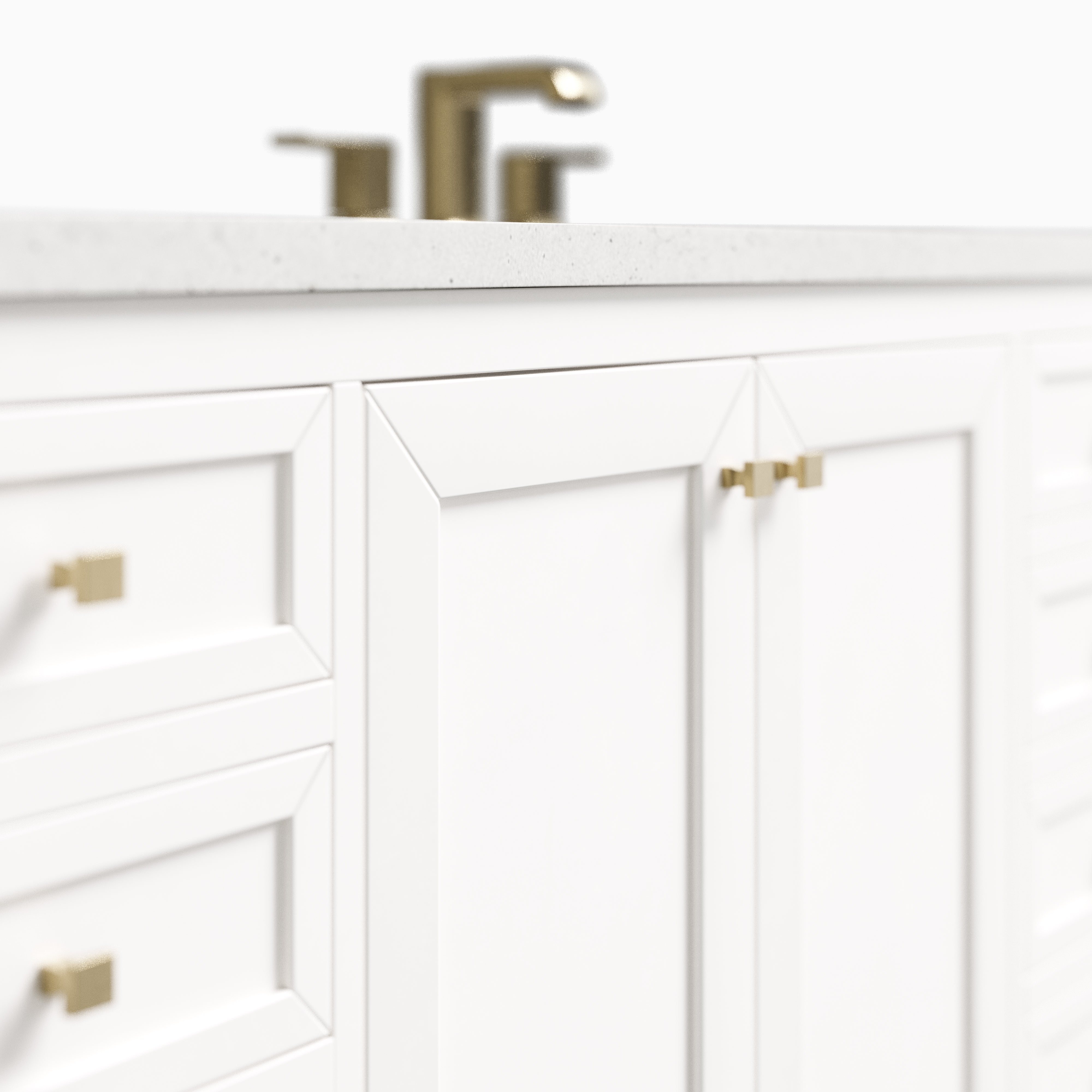 Janelle 60" Double Vanity in Glossy White with 3 cm Lime Delight Silestone Top
