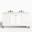 Janelle 60" Double Vanity in Glossy White with 3 cm Lime Delight Silestone Top