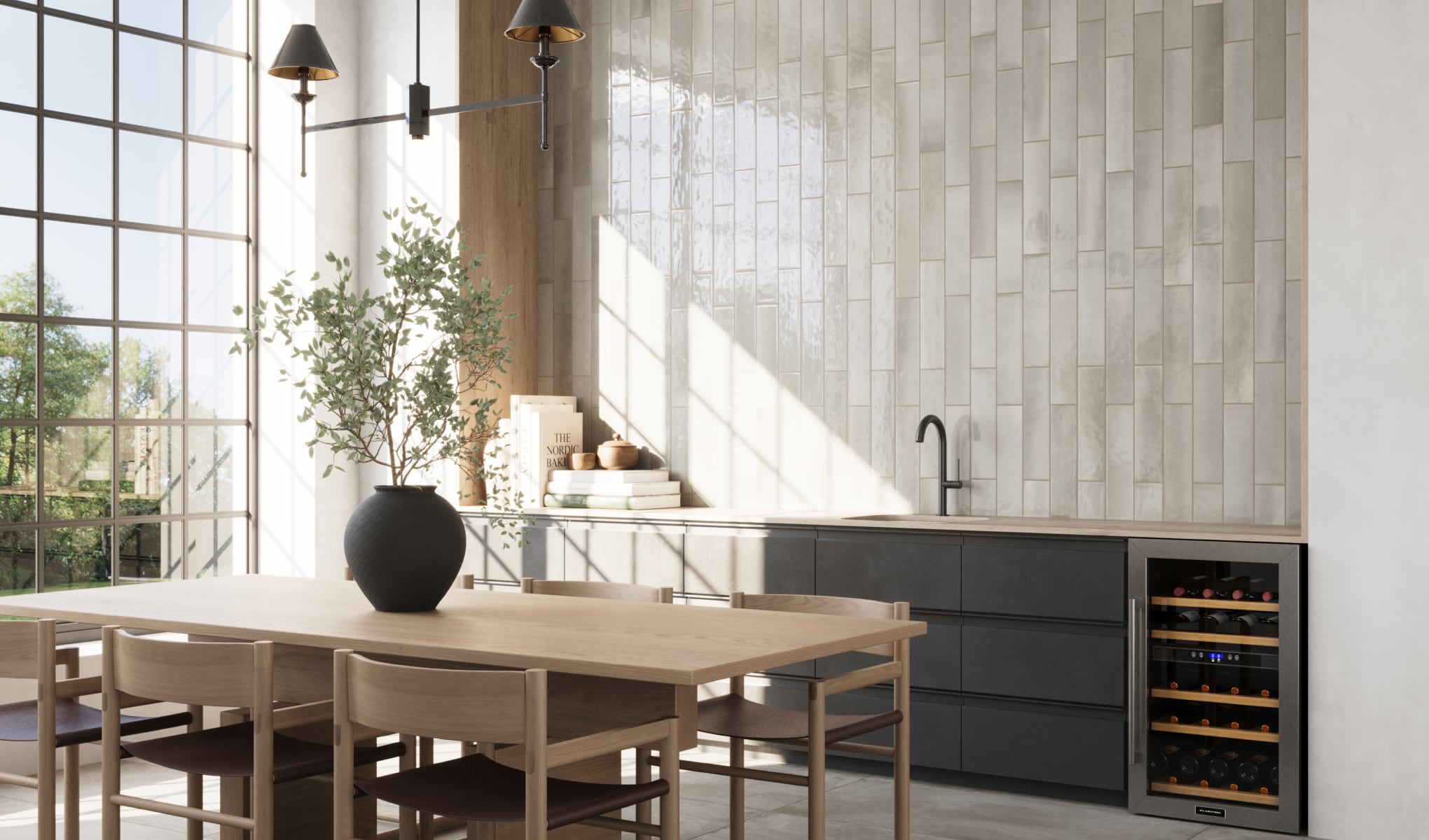 Elegant Taupe 3x12 Wall Tiles bring a refined touch to living areas, enhancing the space with their sophisticated charm.