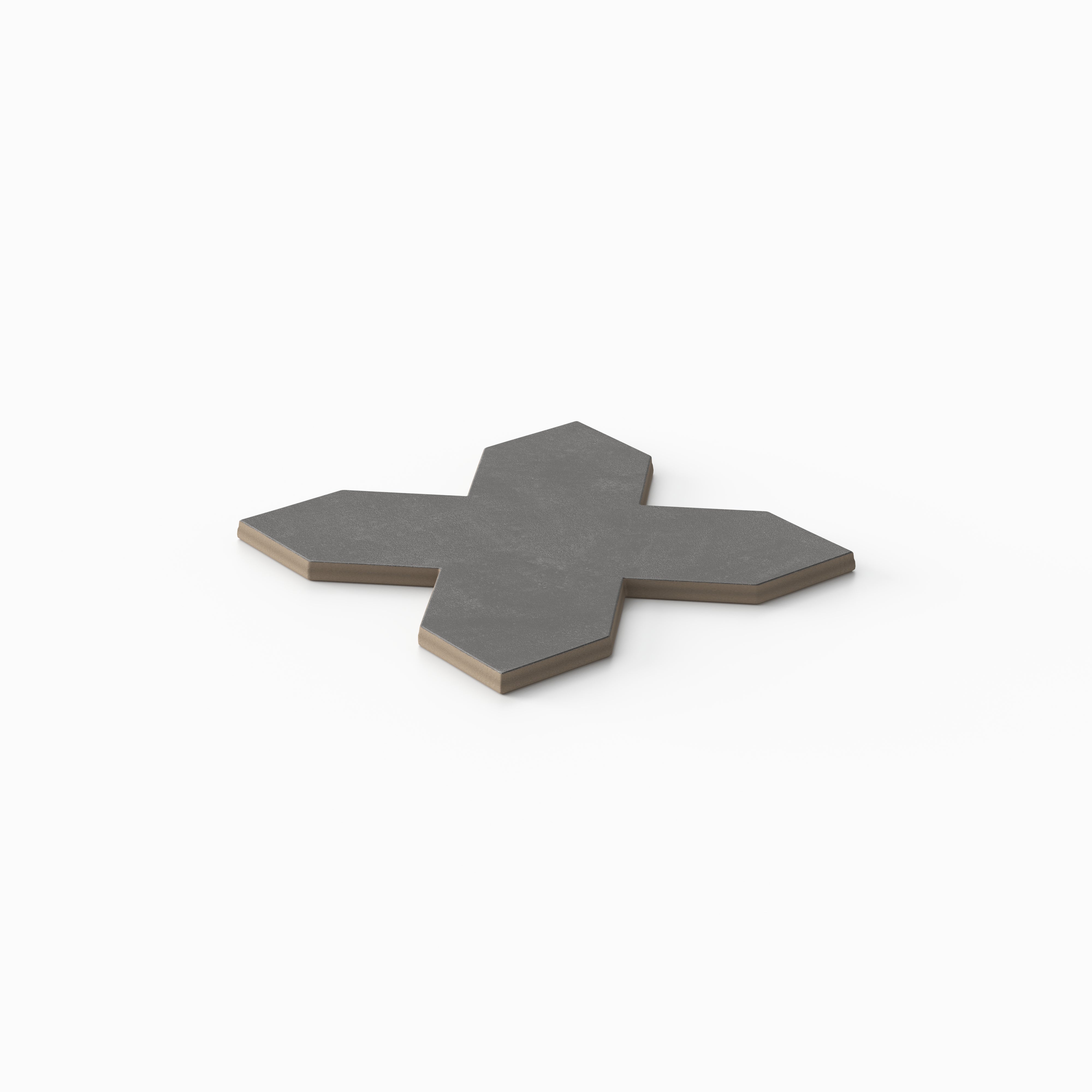 Isabel 5x5 Matte Porcelain Cross Tile in Charcoal