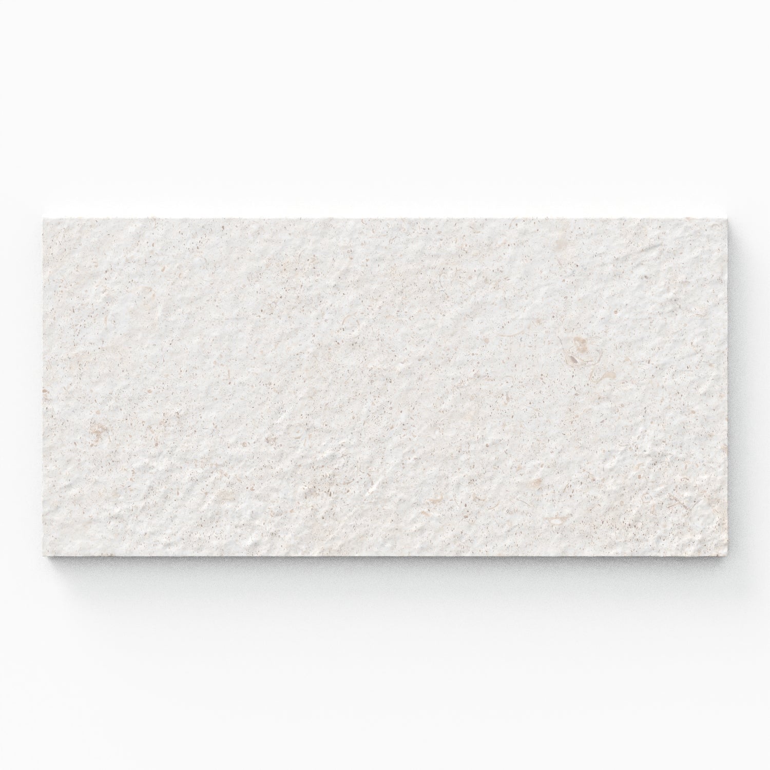 Bowden 12x24 Grip Porcelain 2cm Coping in Canvas, featuring a soft white surface with a textured grip for timeless elegance in outdoor spaces.