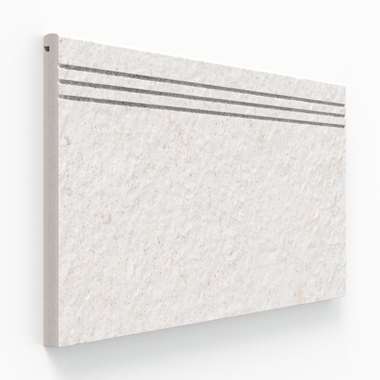 Bowden 12 x 24 Grip Porcelain 2cm Drain Coping / Stair Tread in Canvas